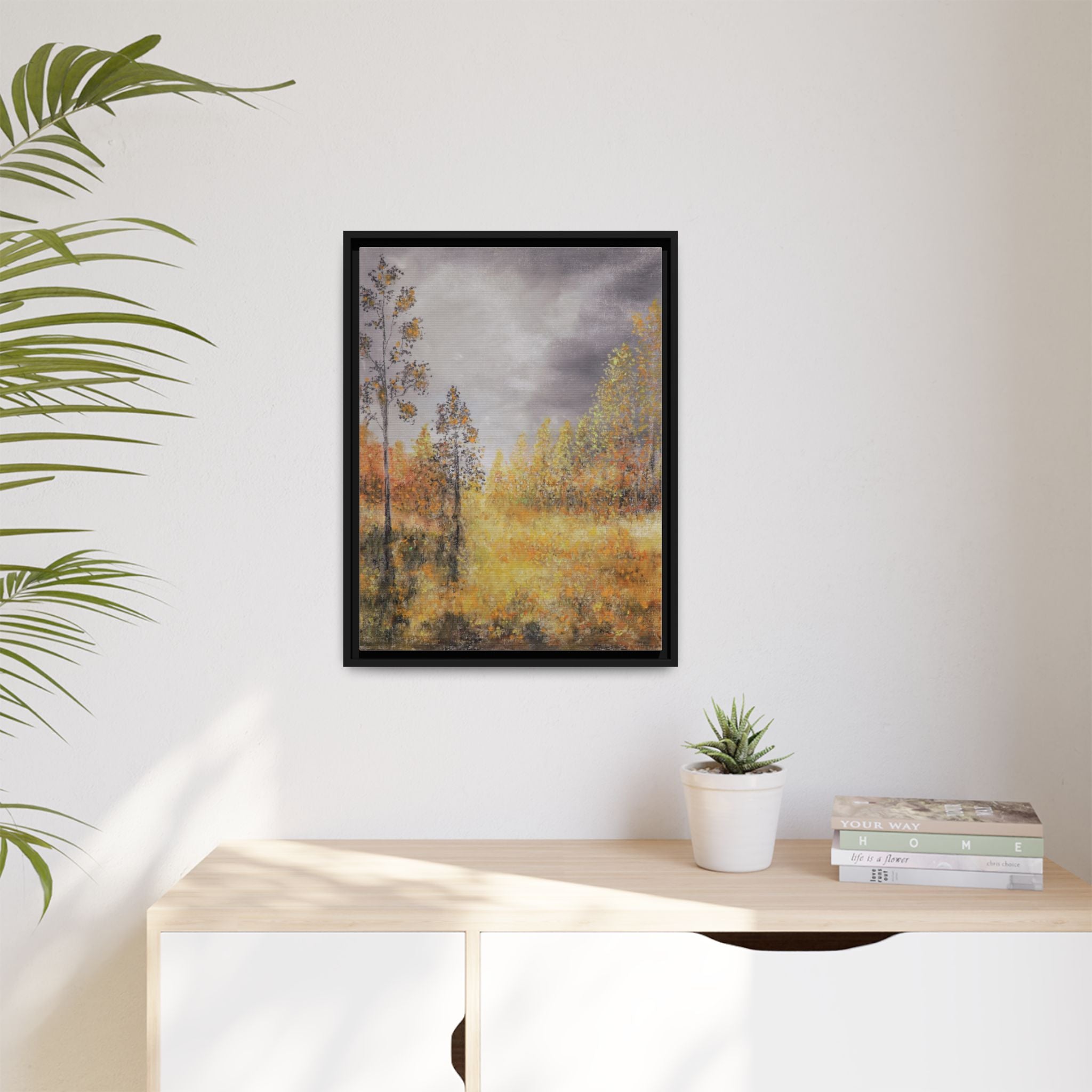 Autumn Meadow - Framed Autumn Landscape Canvas Print