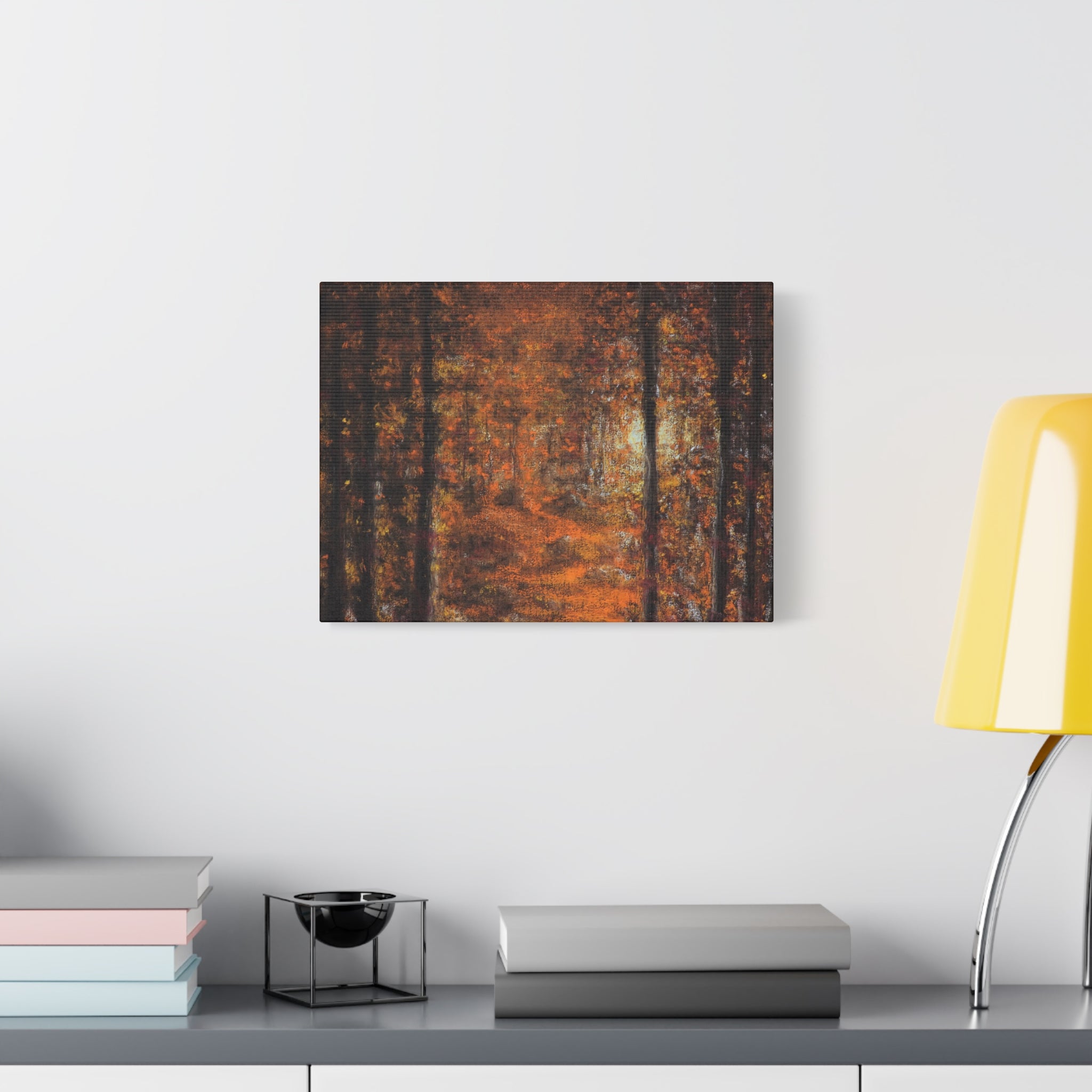 Autumn Forest Path Matte Canvas Wall Art