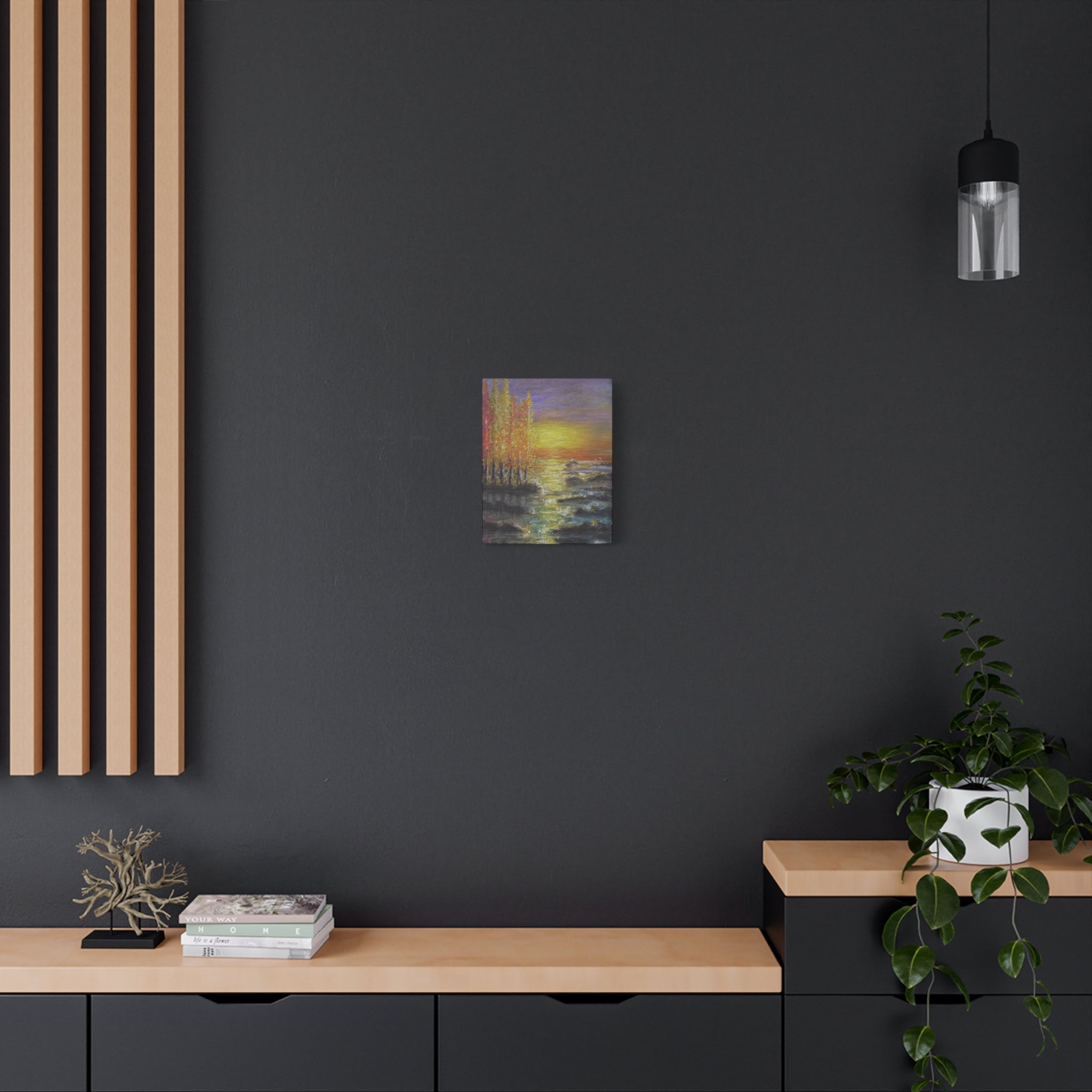 Tranquil Sunset Lake Canvas Print — Matte Stretched Canvas