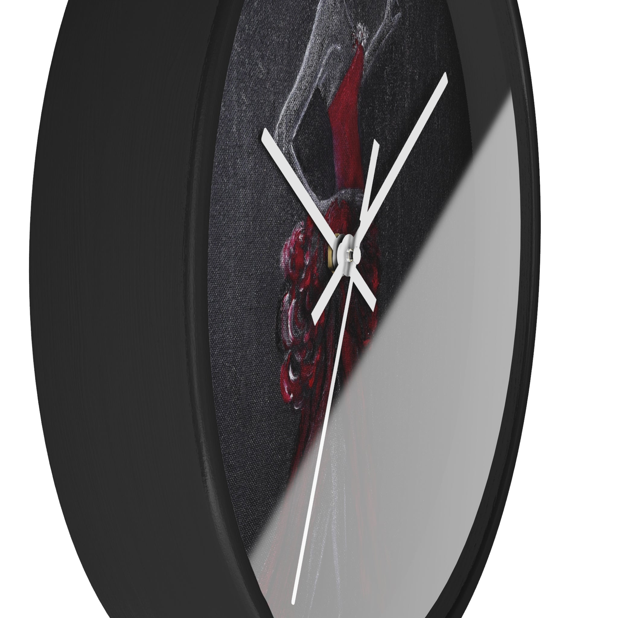 Elegant Lady in Red Dress  Wall Clock — Fashion Illustration Home Decor