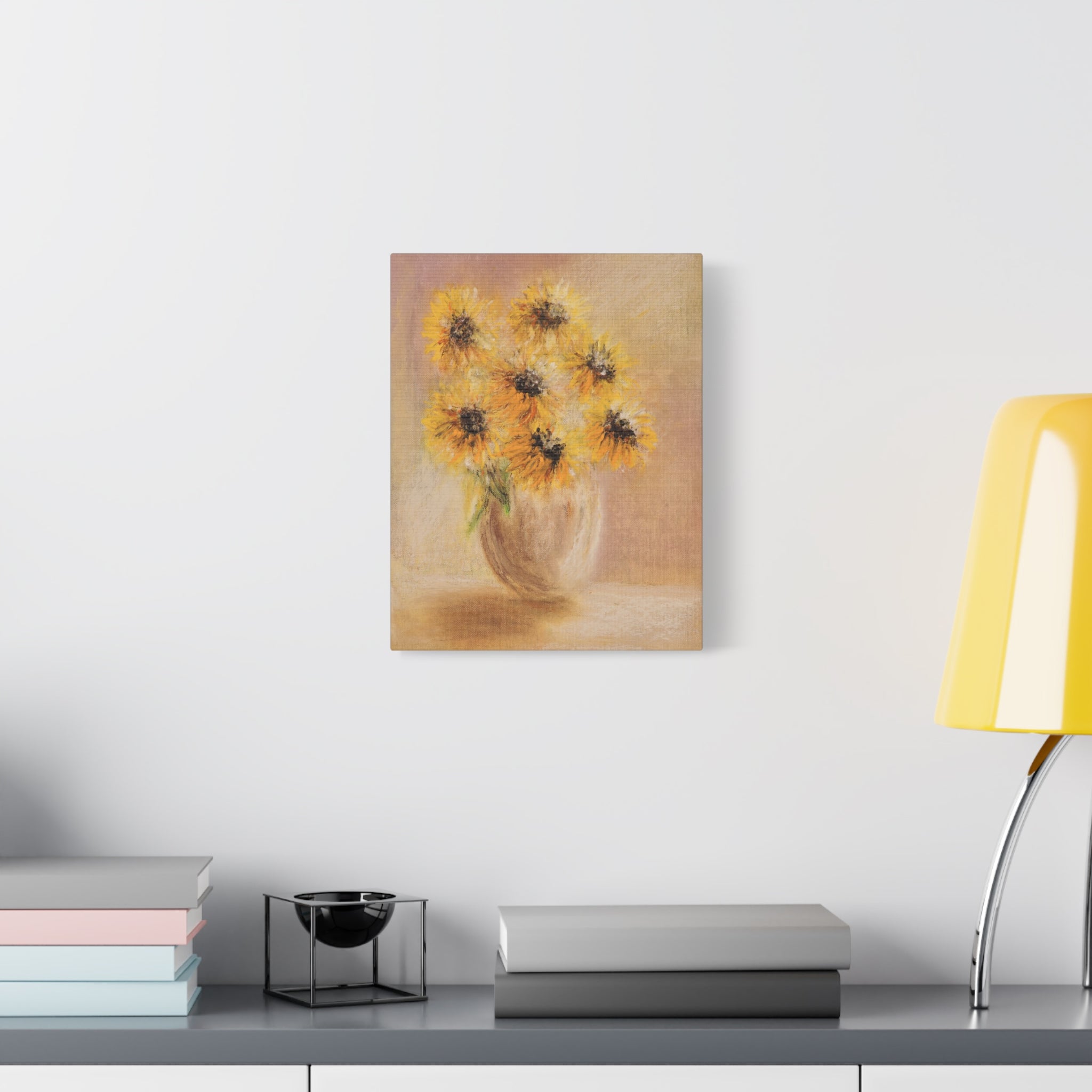 Sunflower Vase Canvas — Matte Stretched Wall Art