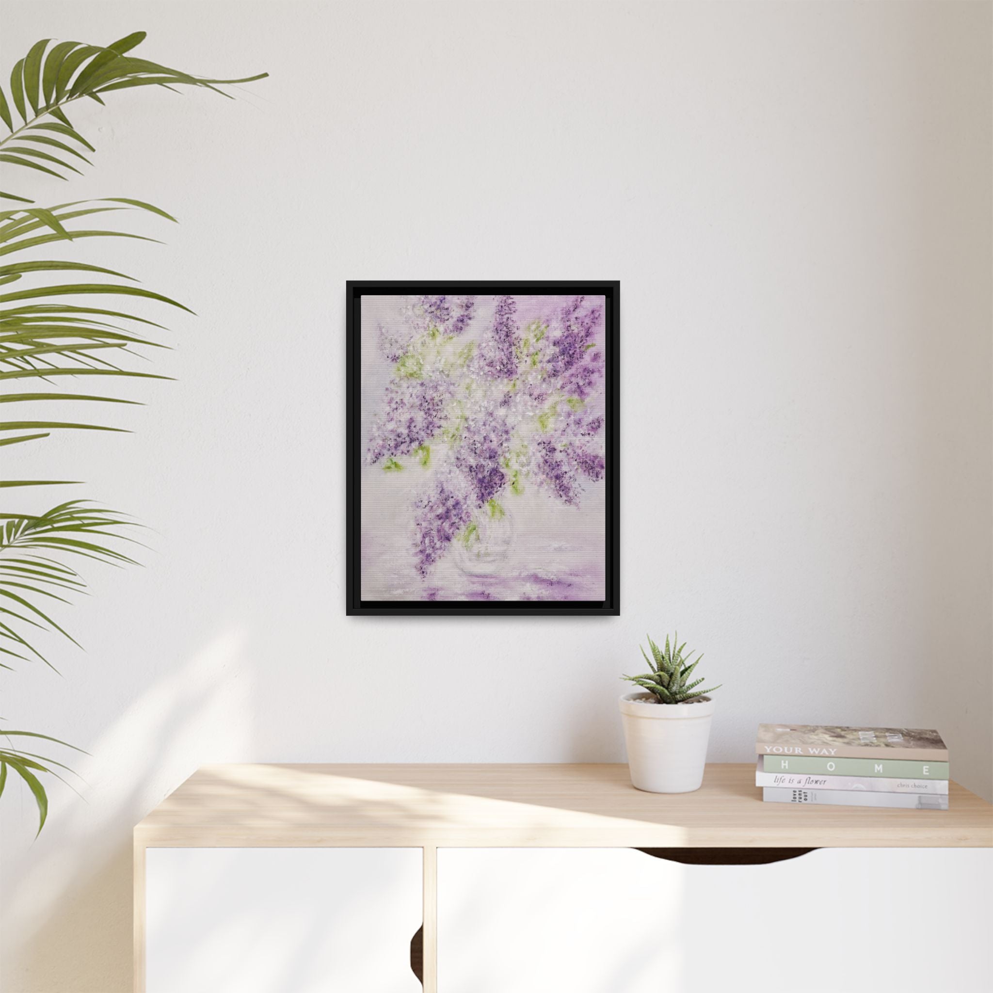 Framed Lilac Canvas Print — Matte Floral Wall Art