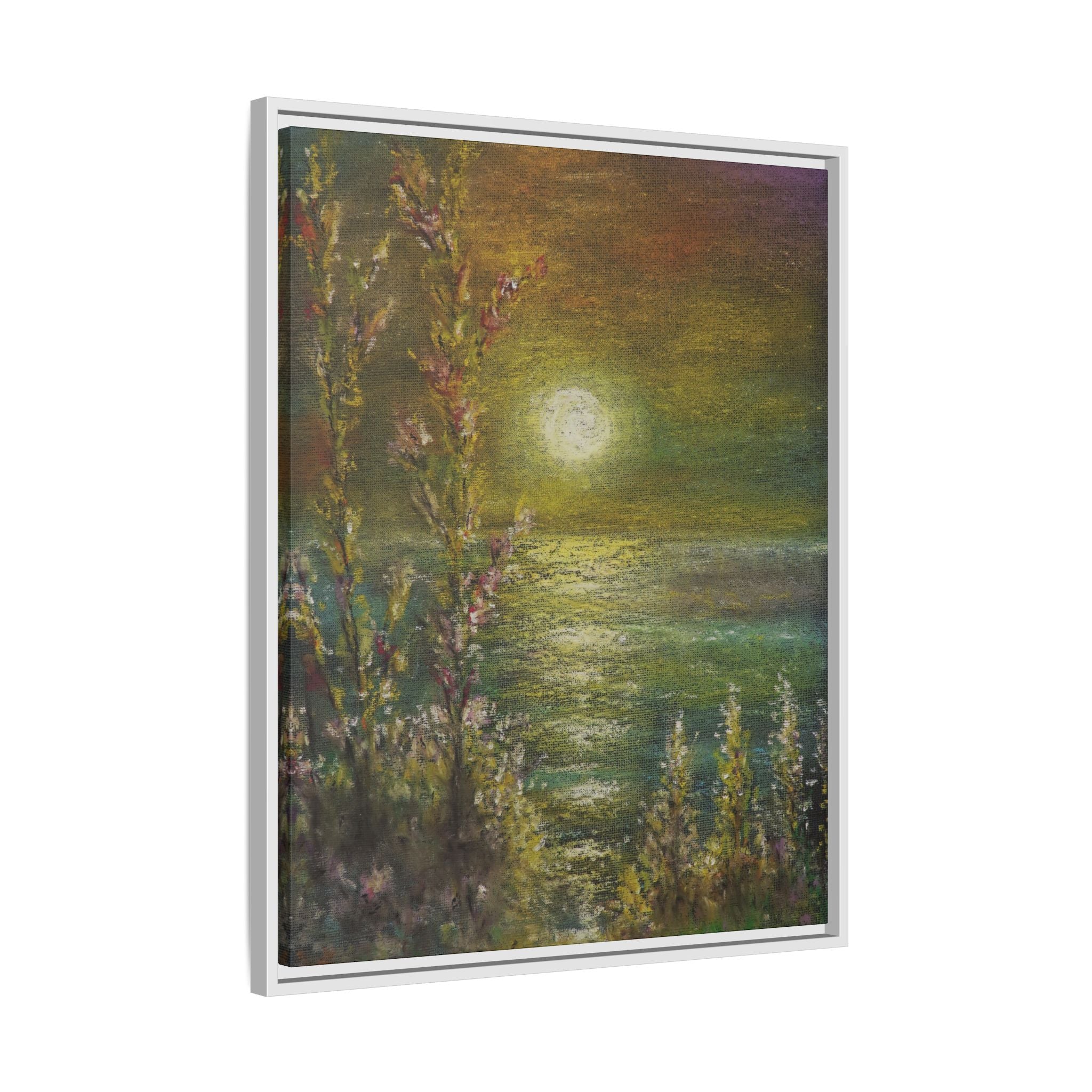 Framed Matte Canvas Print — Tranquil Moonlit Seascape