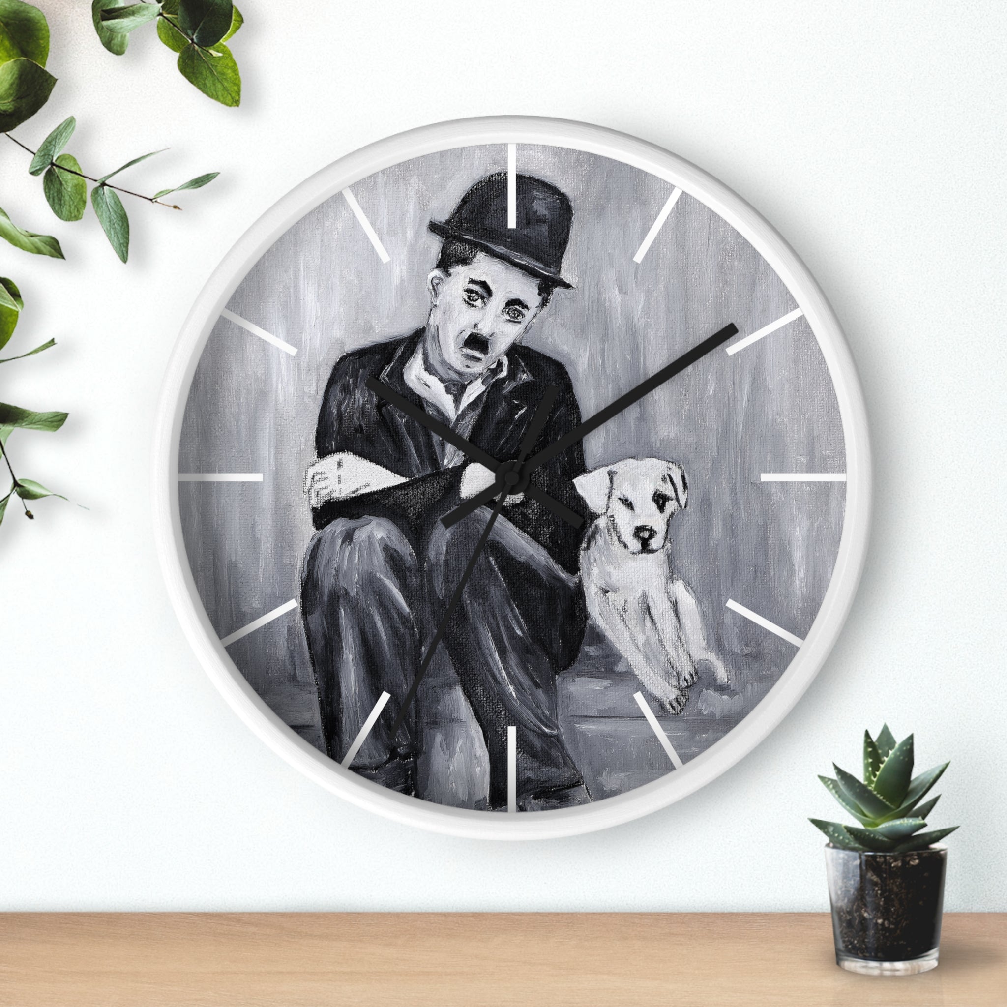 Charlie Chaplin Art Wall Clock — Vintage Silent Film Poster Style