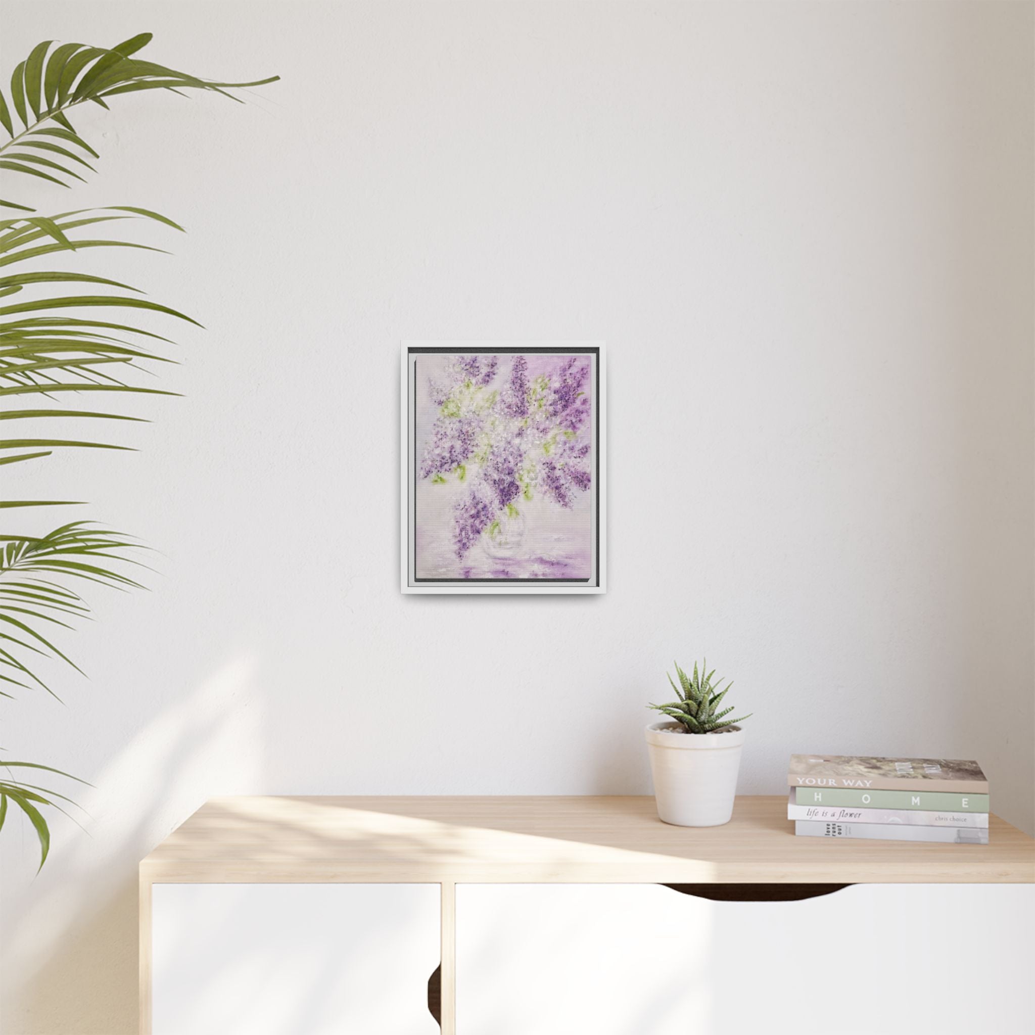 Framed Lilac Canvas Print — Matte Floral Wall Art