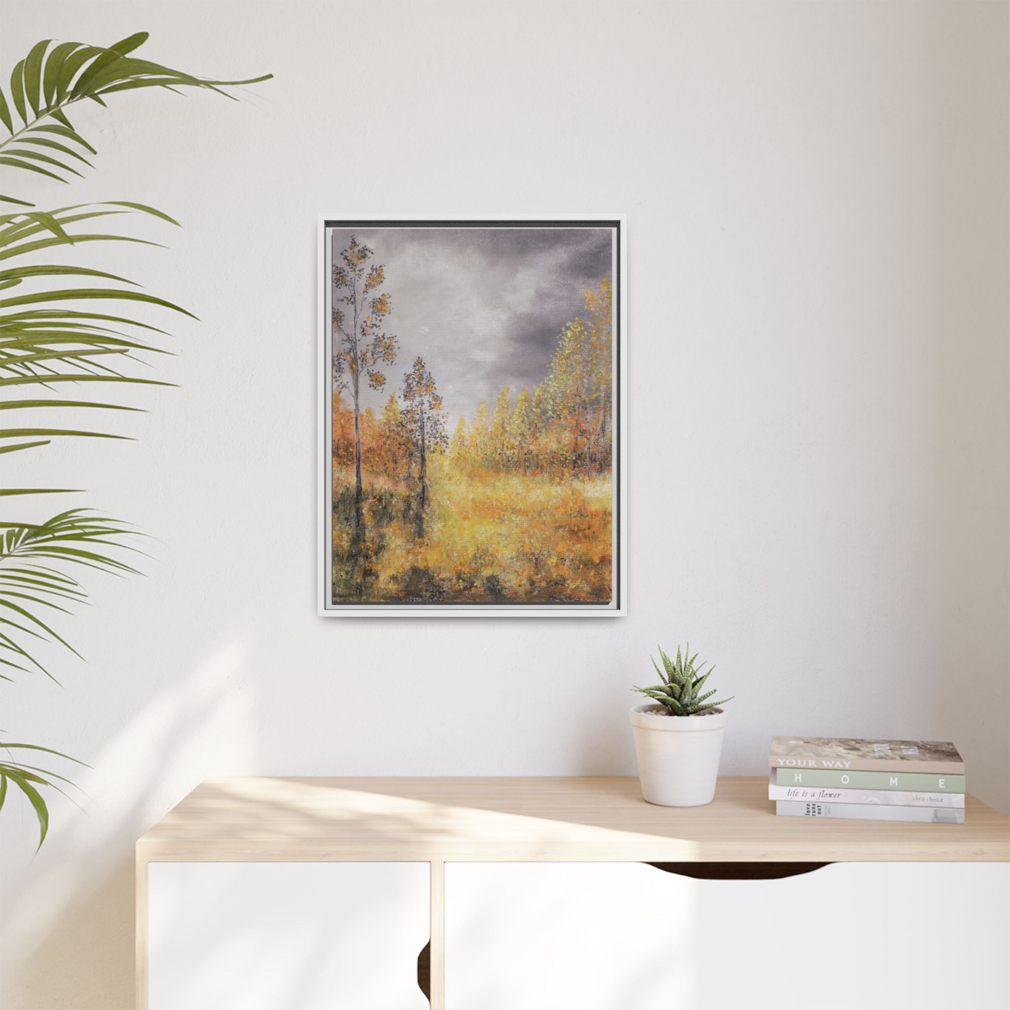 Autumn Meadow - Framed Autumn Landscape Canvas Print
