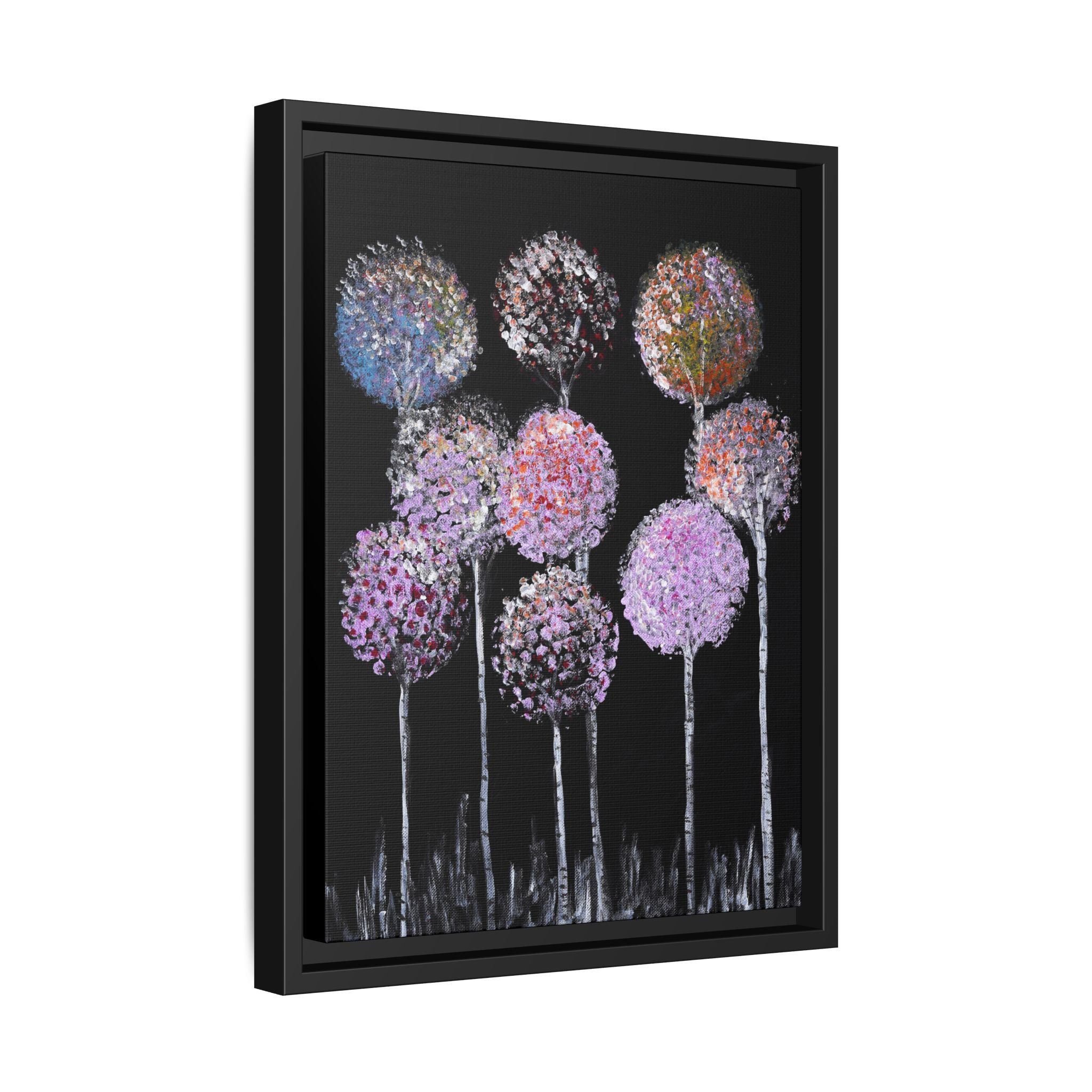 Framed Matte Canvas-Pastel Floral Art