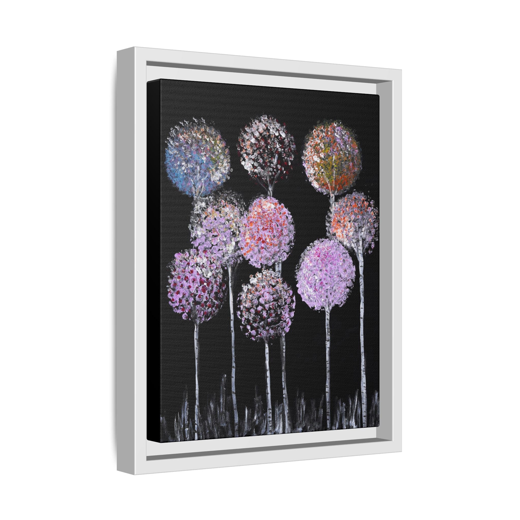 Framed Matte Canvas-Pastel Floral Art