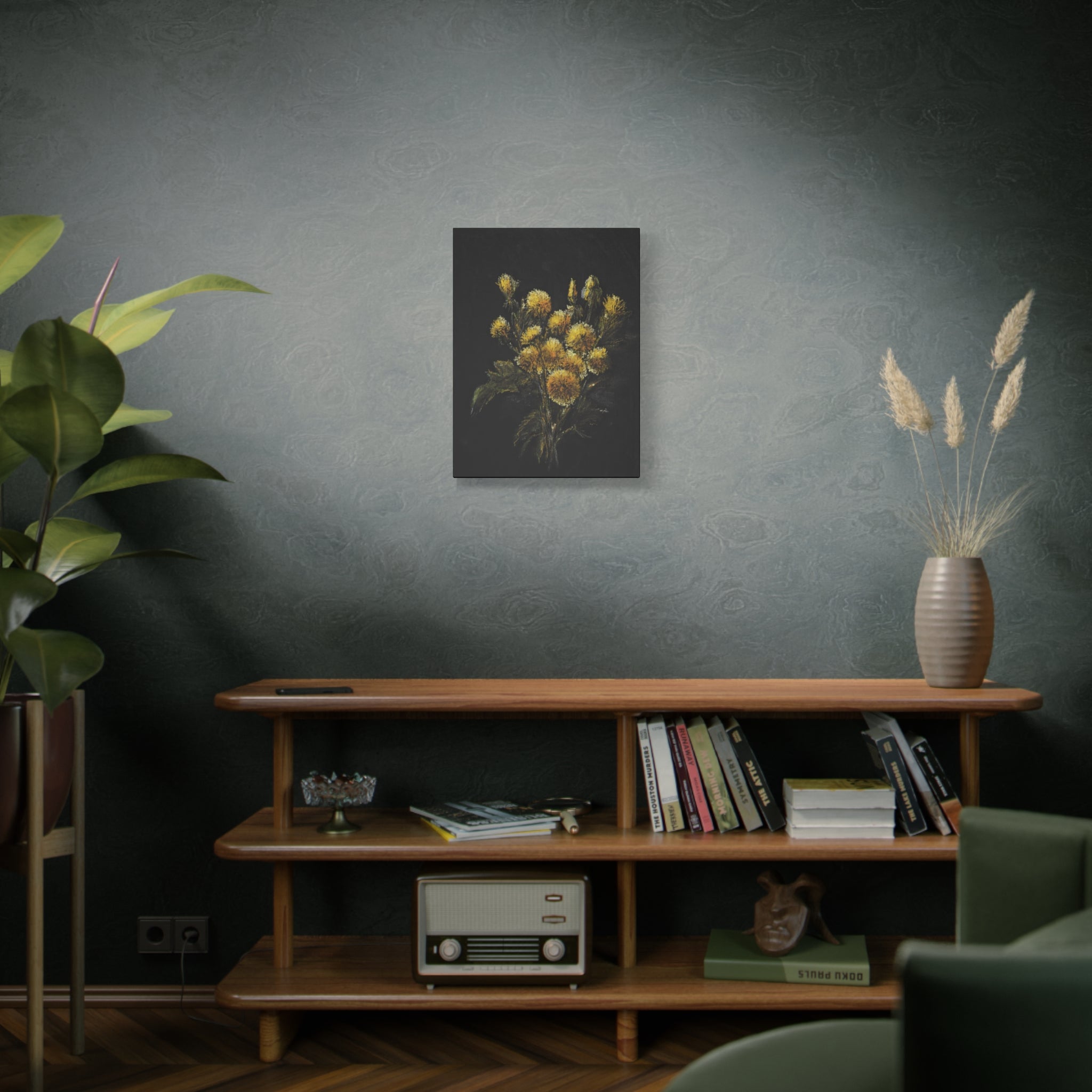 Floral Yellow Bouquet Matte Canvas Wall Art