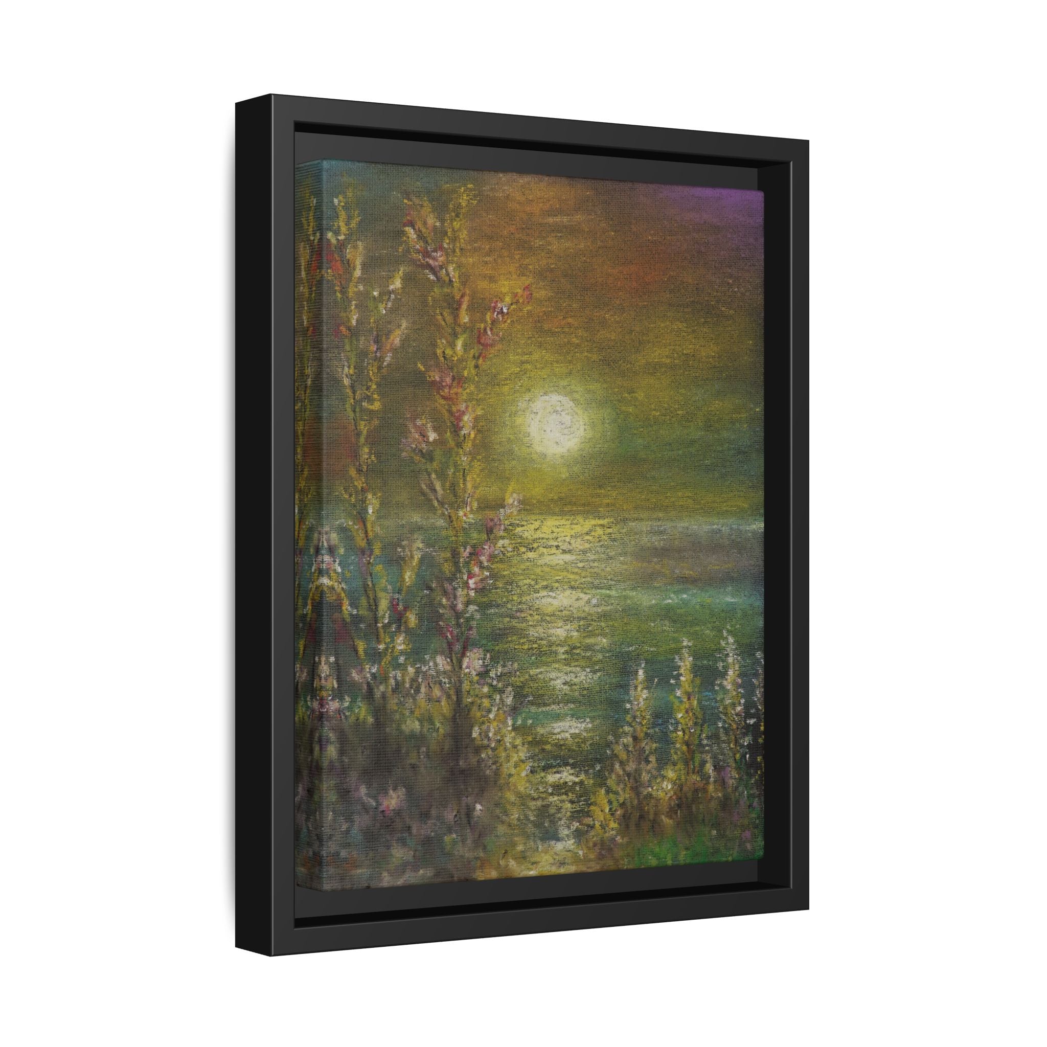 Framed Matte Canvas Print — Tranquil Moonlit Seascape
