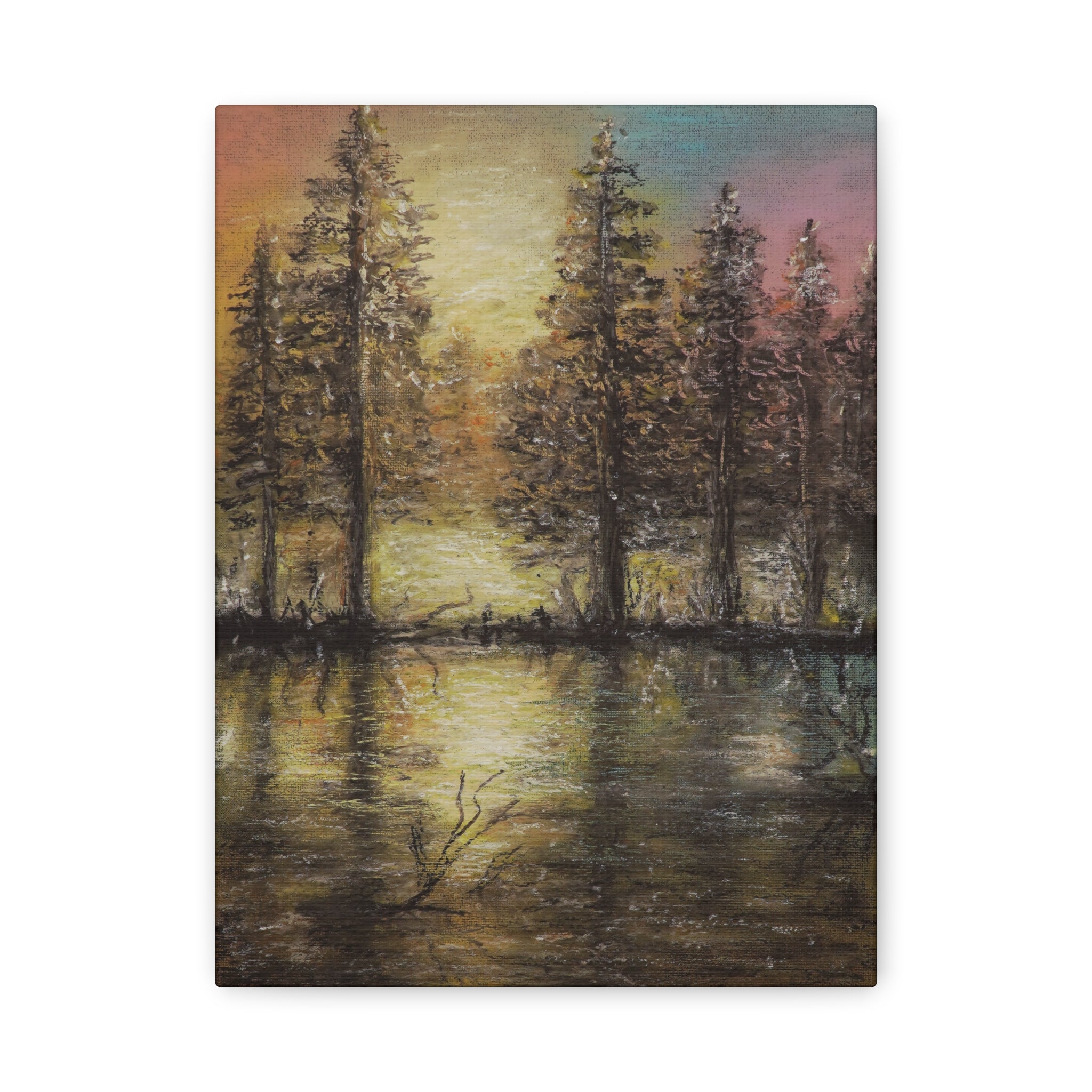 Sunset Forest Reflection Canvas Print