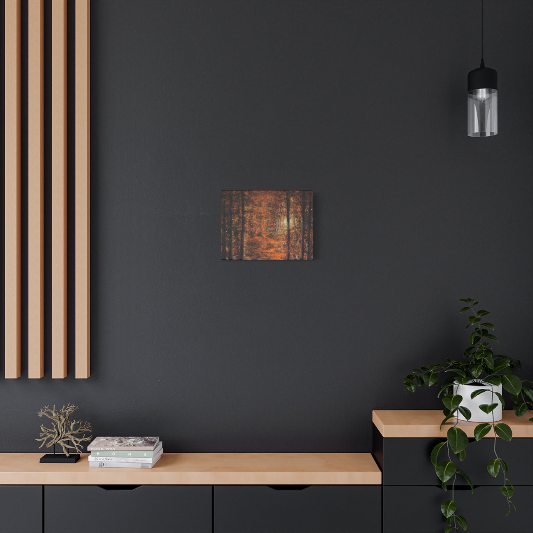 Autumn Forest Path Matte Canvas Wall Art