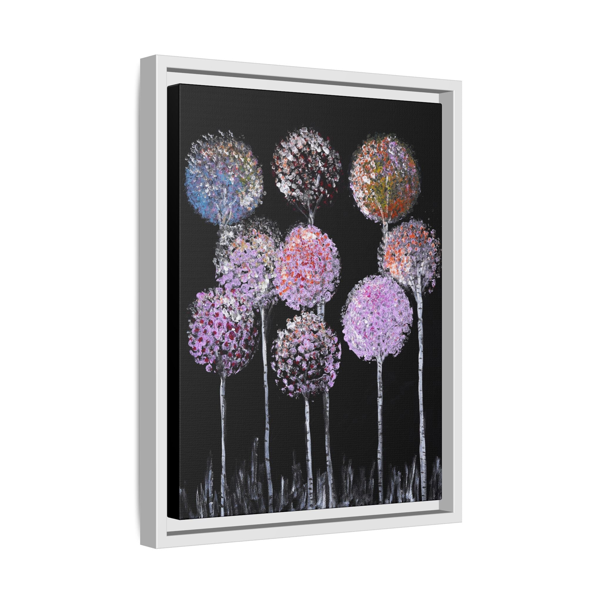 Framed Matte Canvas-Pastel Floral Art