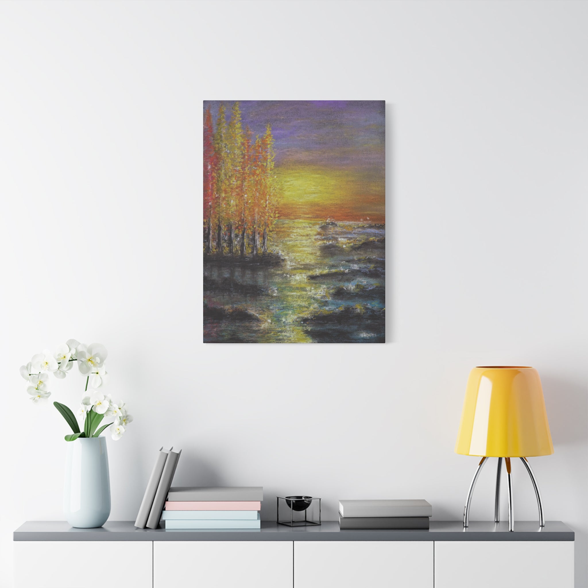 Tranquil Sunset Lake Canvas Print — Matte Stretched Canvas