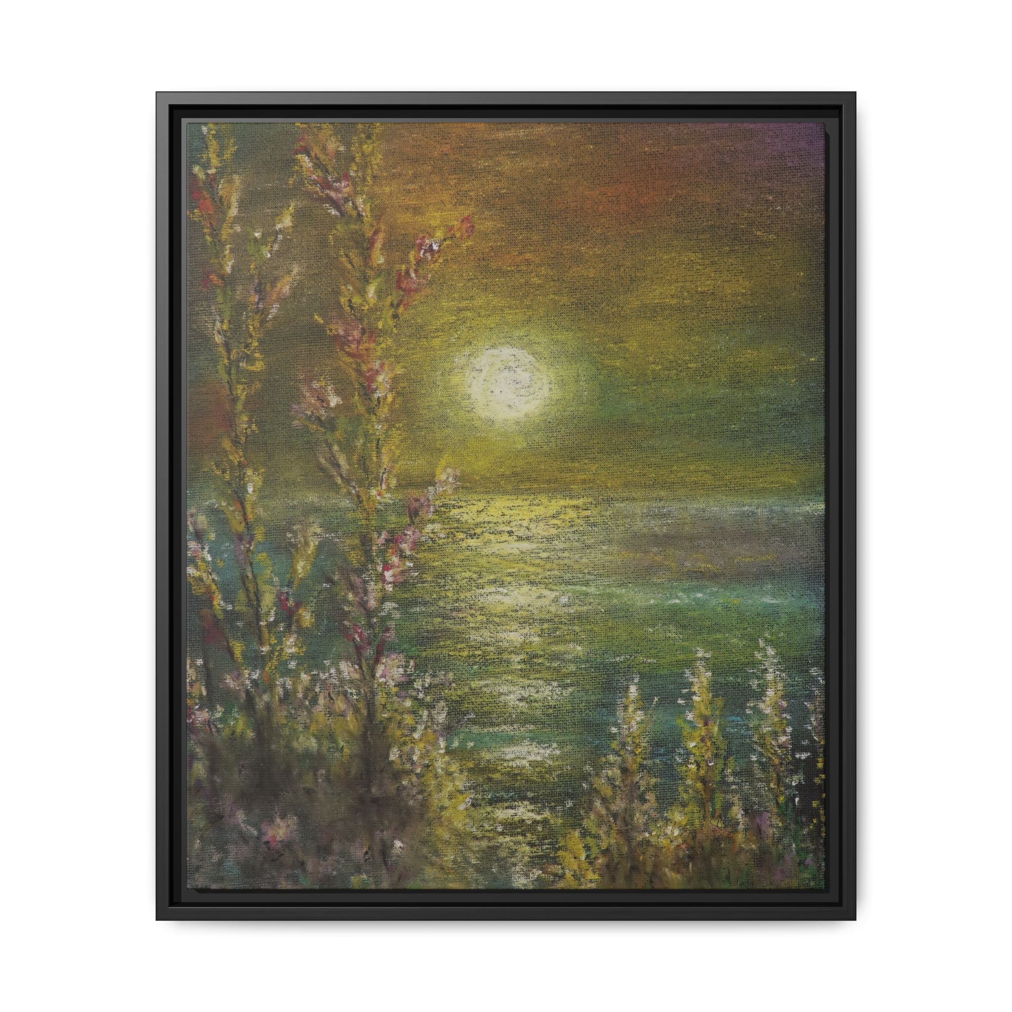 Framed Matte Canvas Print — Tranquil Moonlit Seascape