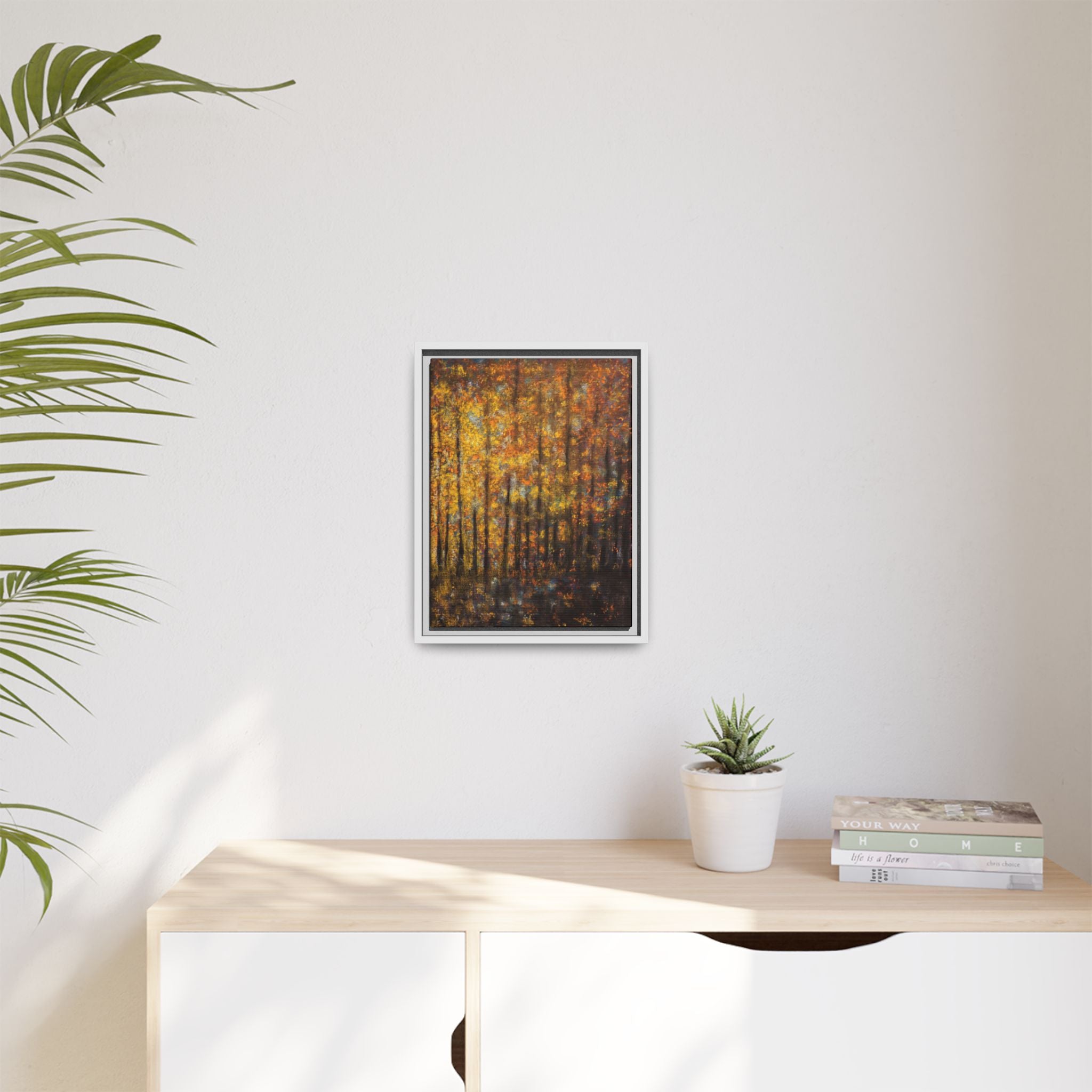 Autumn Forest Matte Canvas Print — Framed Fall Landscape Wall Art