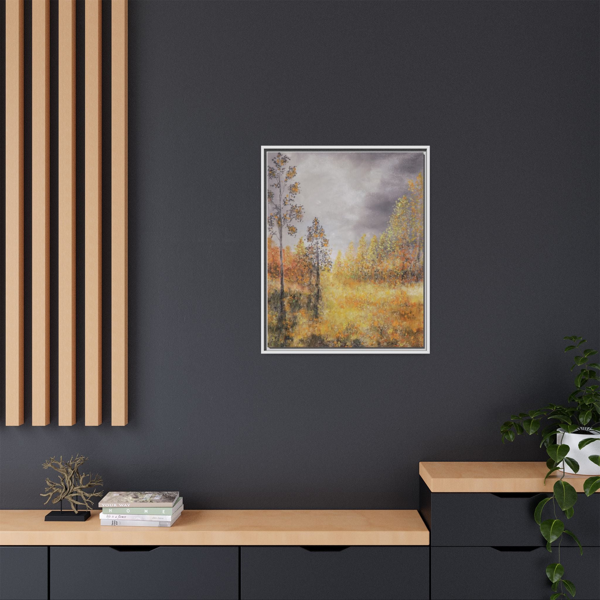 Autumn Meadow - Framed Autumn Landscape Canvas Print