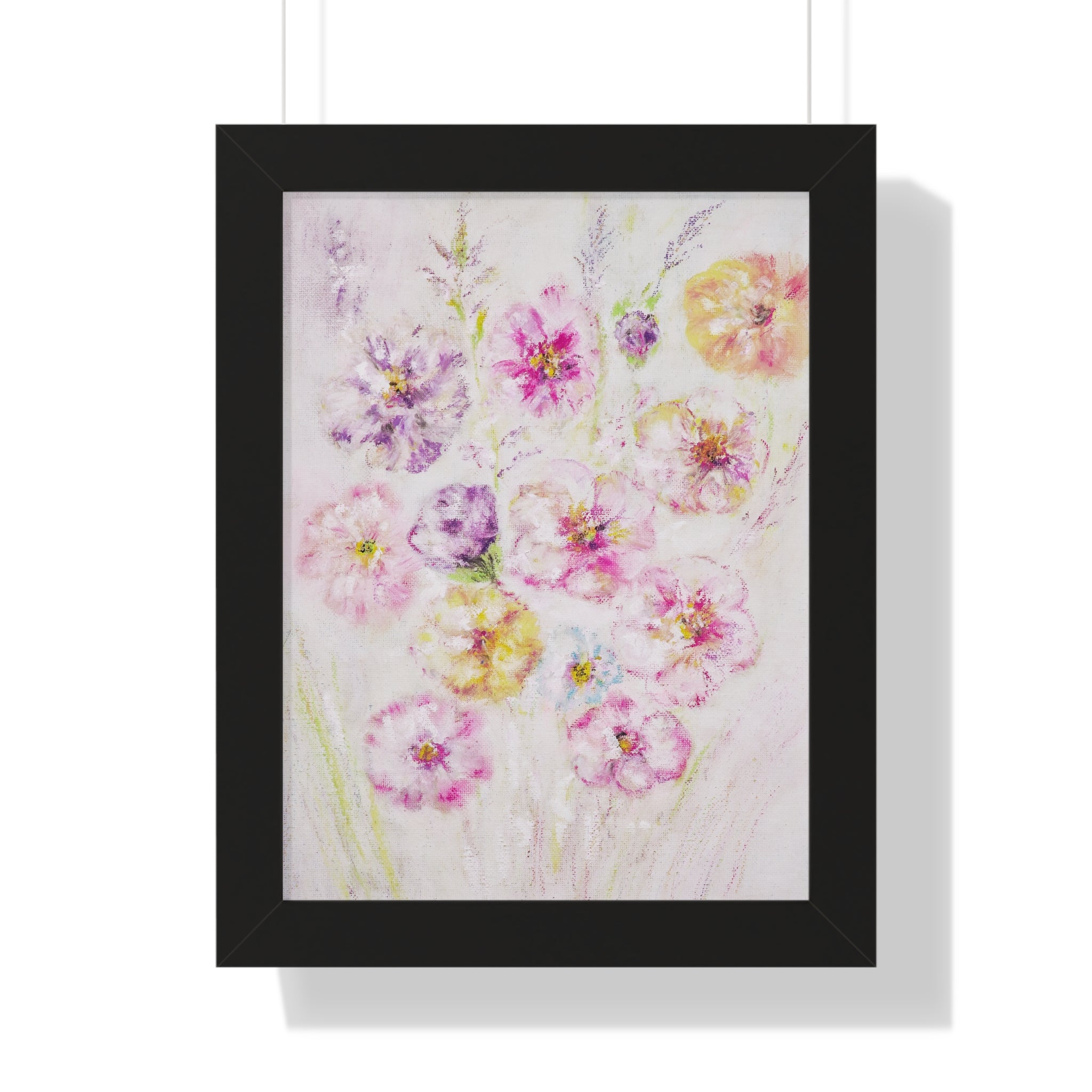 Framed Floral Poster — Soft Pink & Lavender Botanical Wall Art
