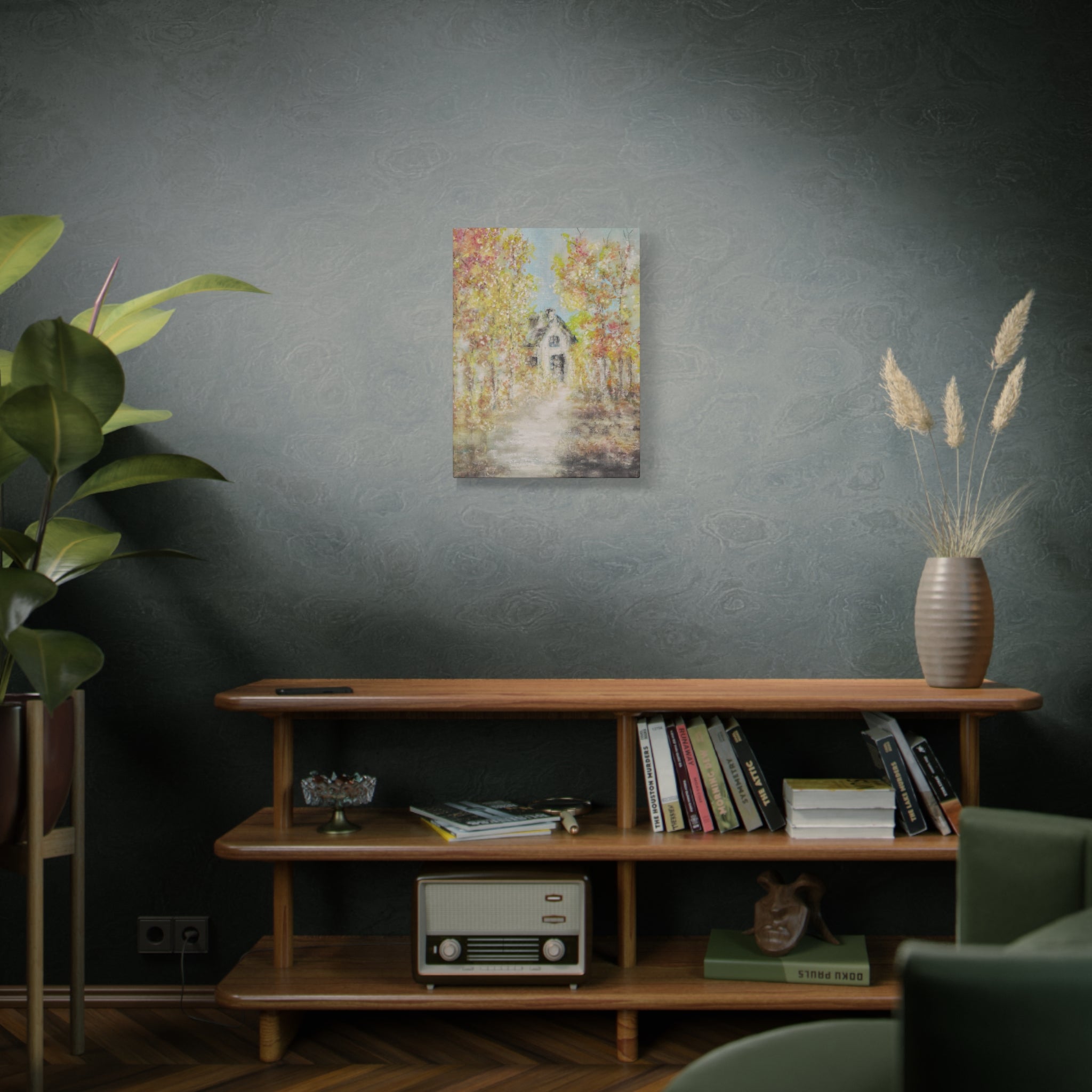 Autumn Cottage Canvas Print — Stretched Matte Wall Art