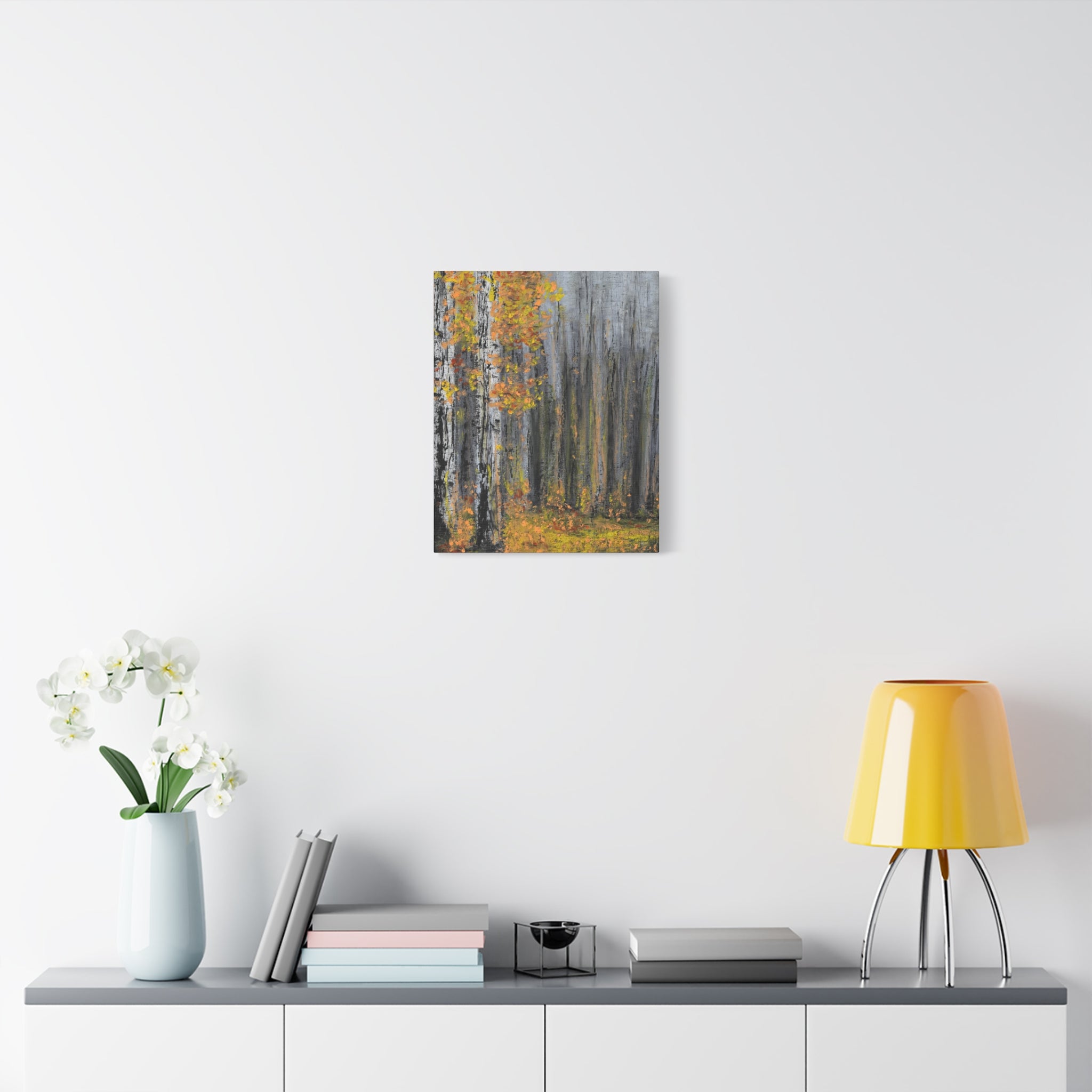 Autumn Birch Forest Matte Canvas Wall Art — Stretched 1.25"