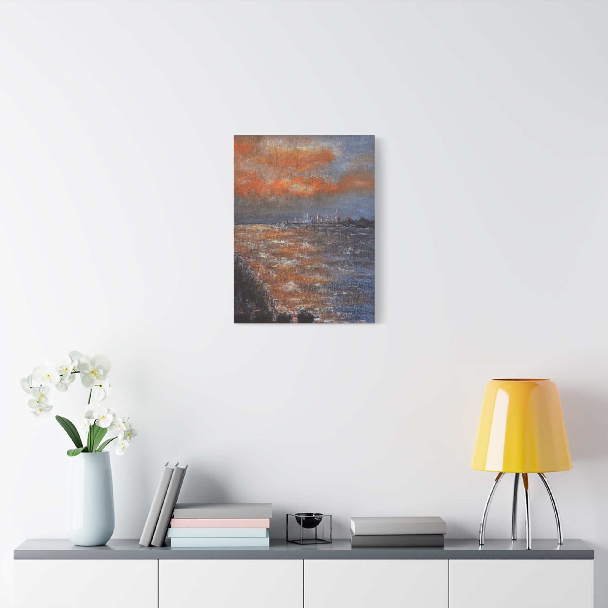 Sunset Coastal Canvas Wall Art — Stretched Matte Landscape Print