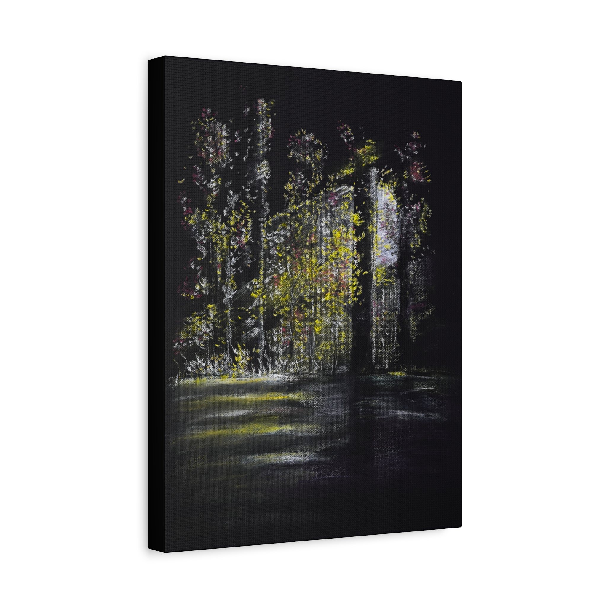Matte Canvas - Moonlit Forest Landscape Stretched Art Print