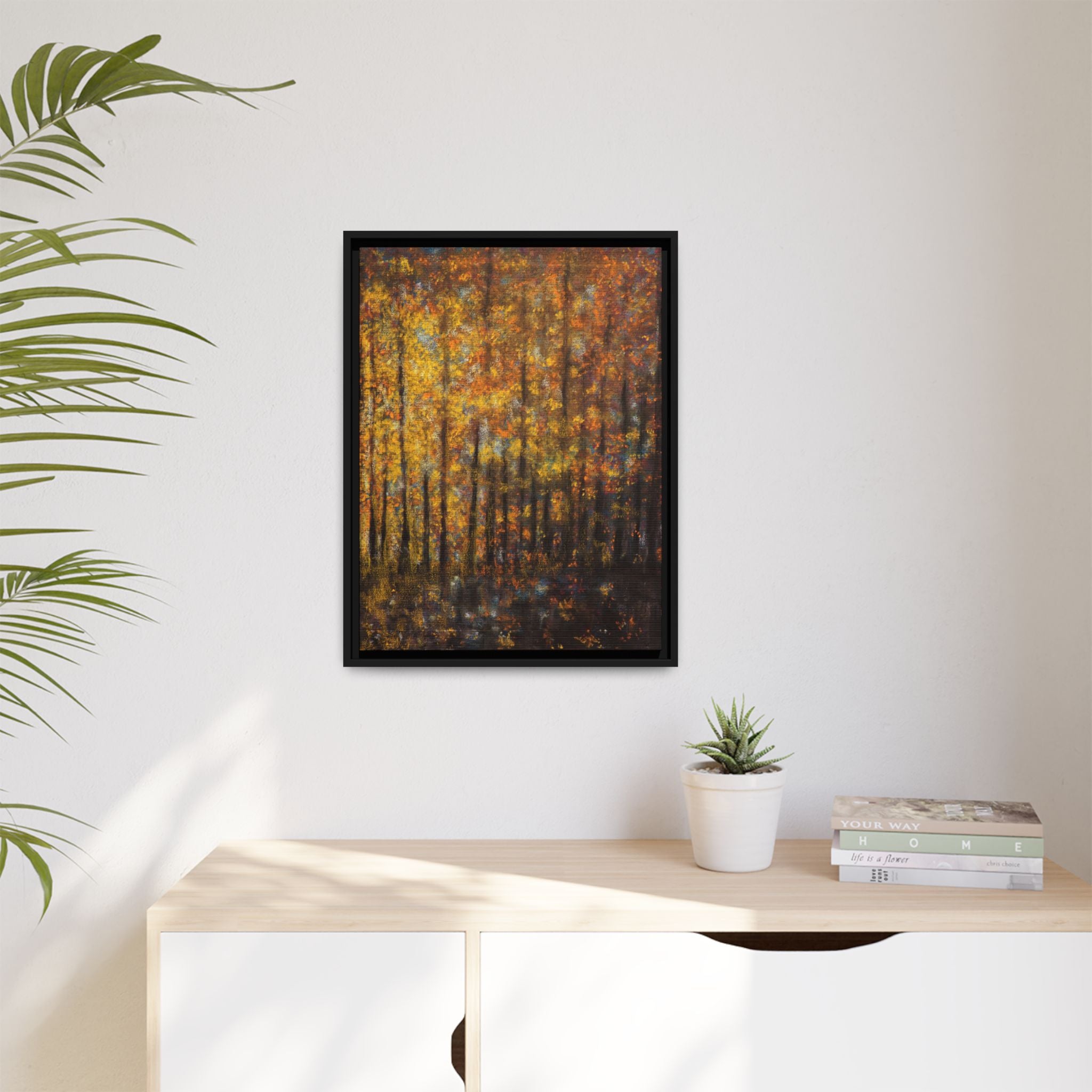 Autumn Forest Matte Canvas Print — Framed Fall Landscape Wall Art