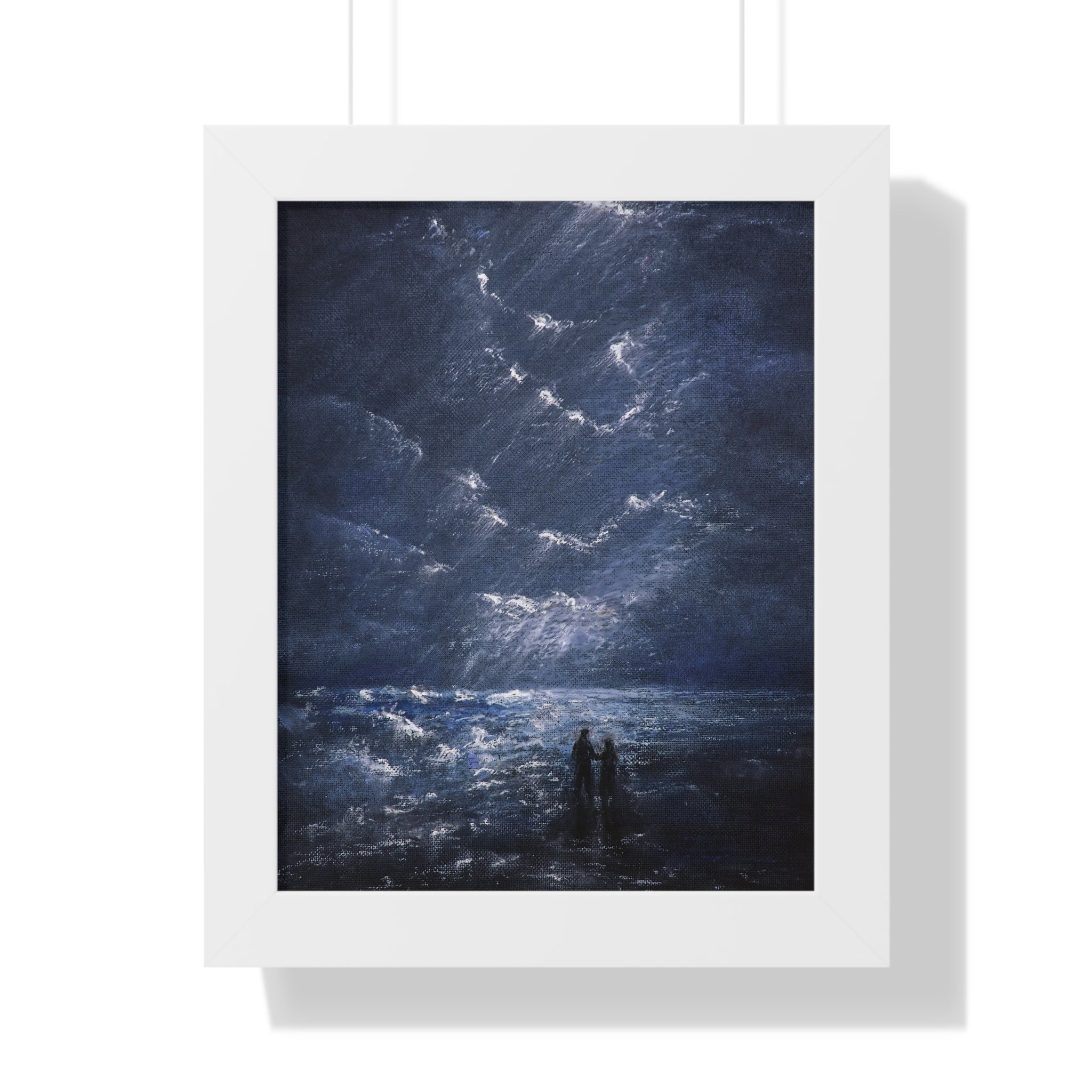 Framed Poster -Couple on Shore at Night