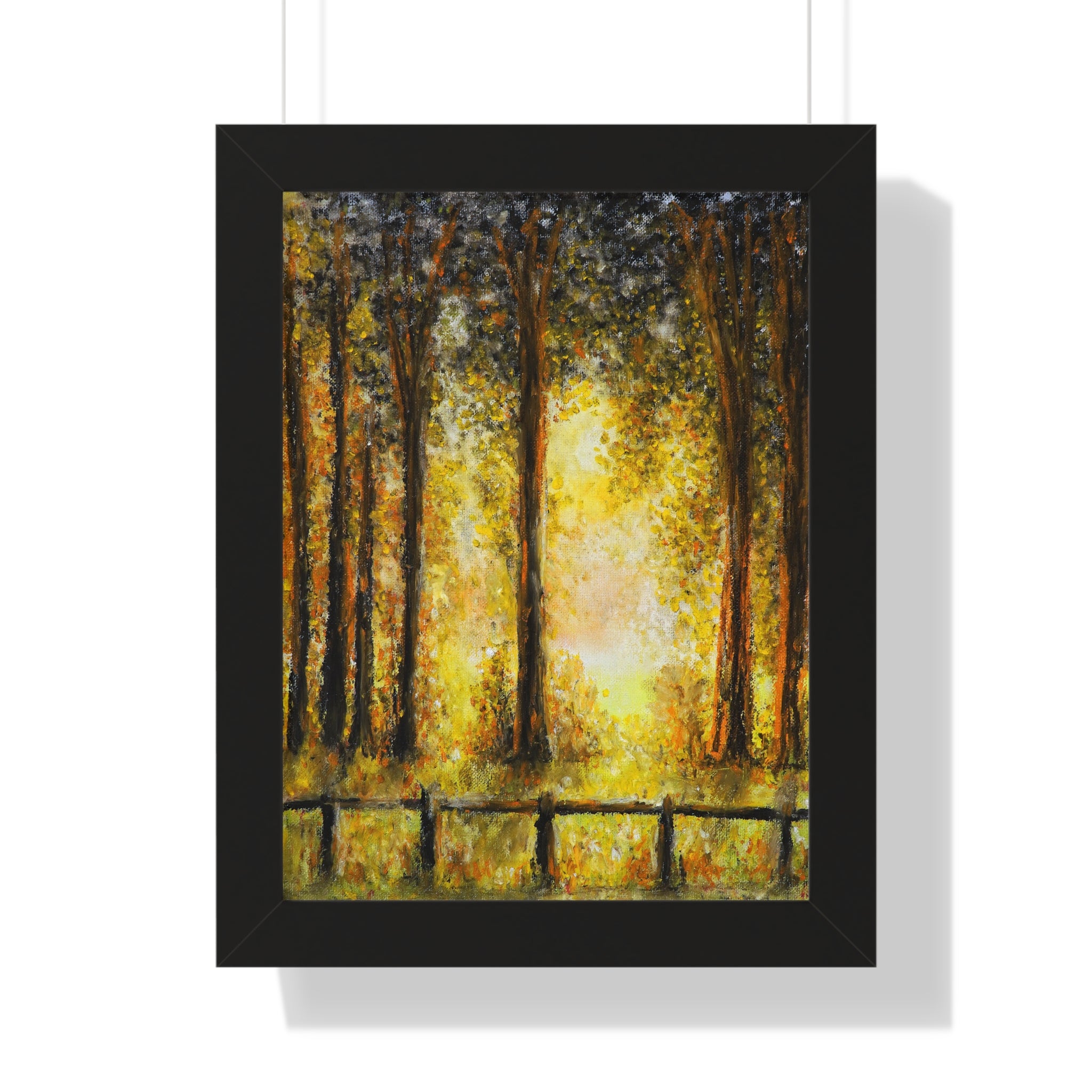 Framed Poster - Golden Forest Sunrise Art Print