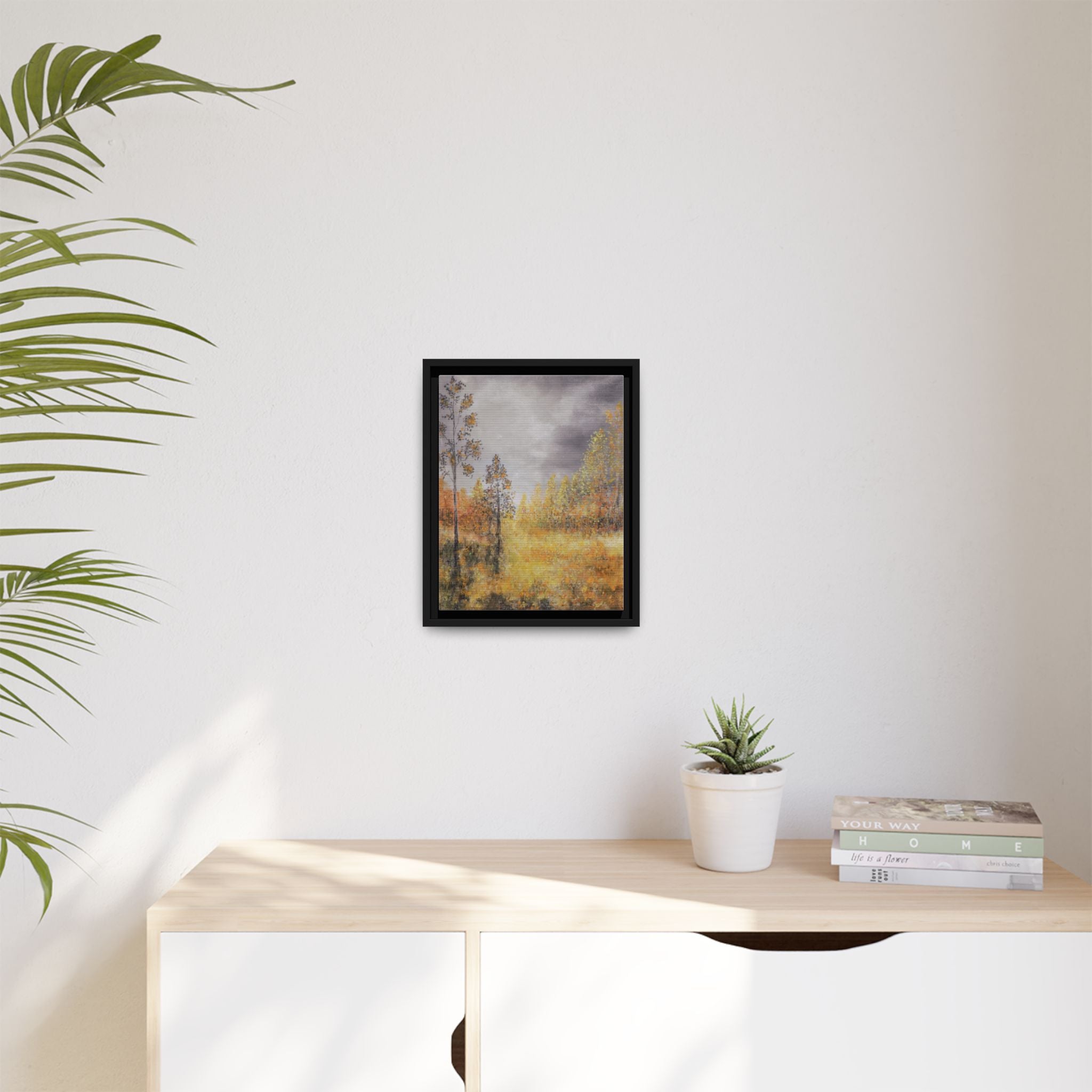 Autumn Meadow - Framed Autumn Landscape Canvas Print