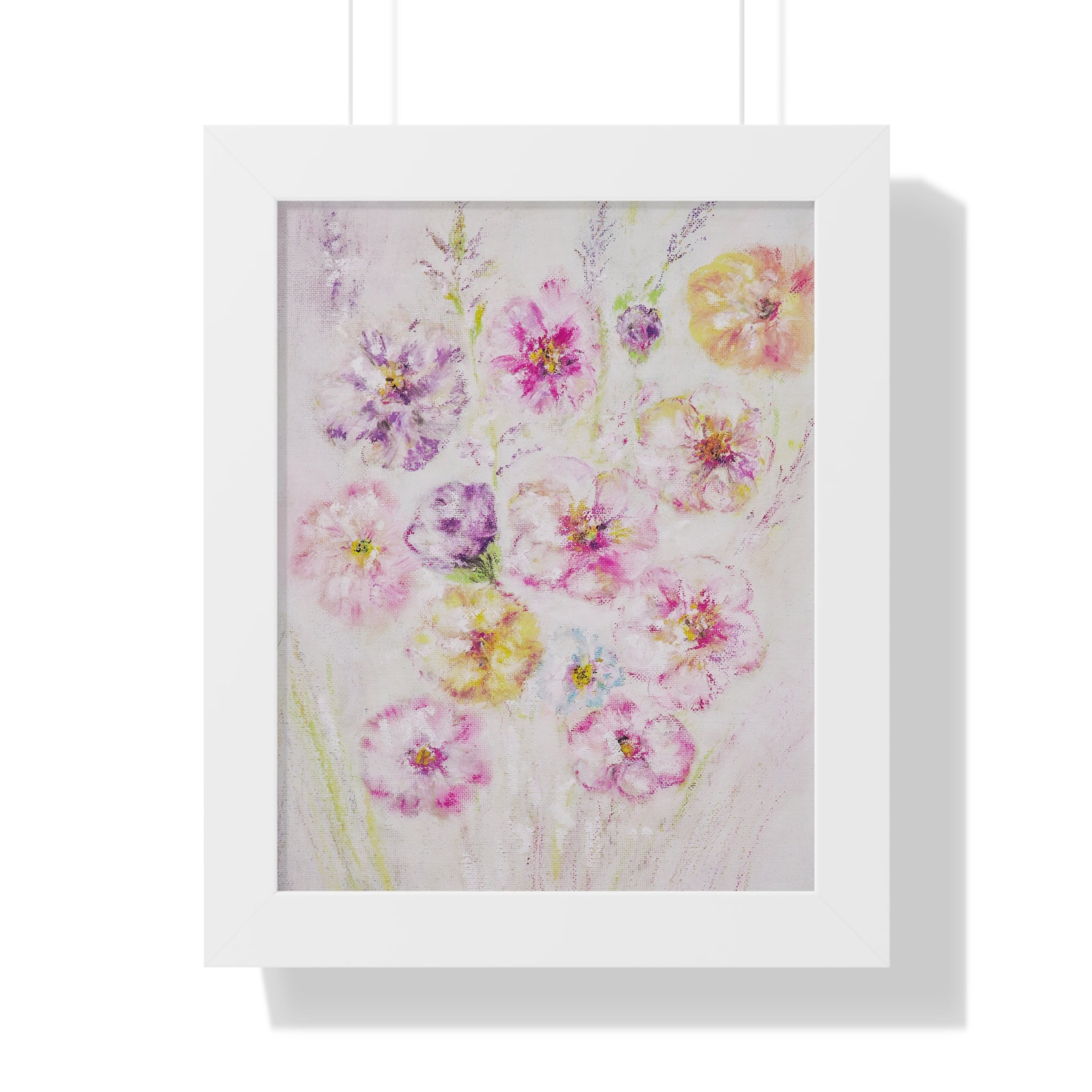 Framed Floral Poster — Soft Pink & Lavender Botanical Wall Art