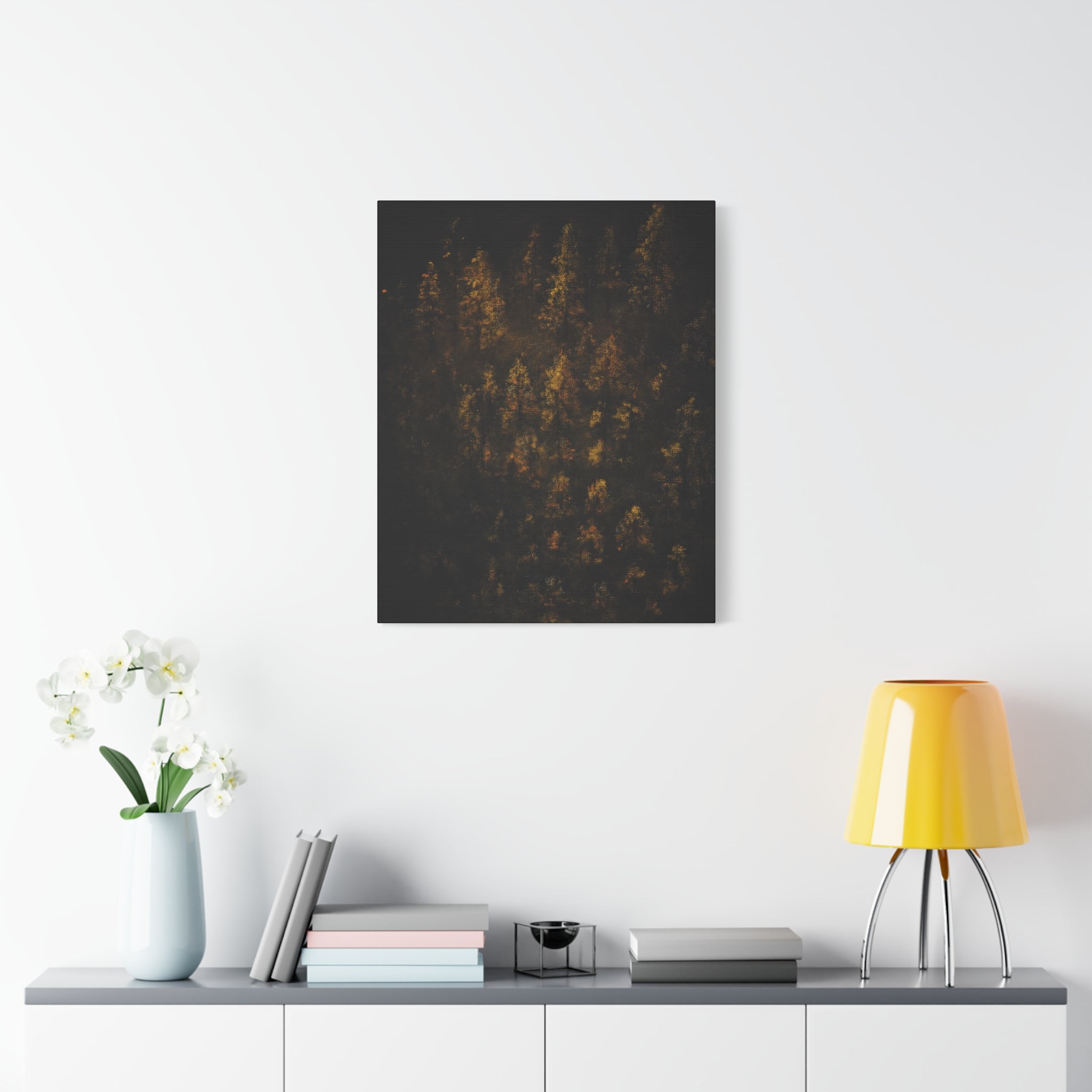 Autumn Forest Matte Canvas Print — Gold Fall Trees Wall Art, Stretched 1.25"
