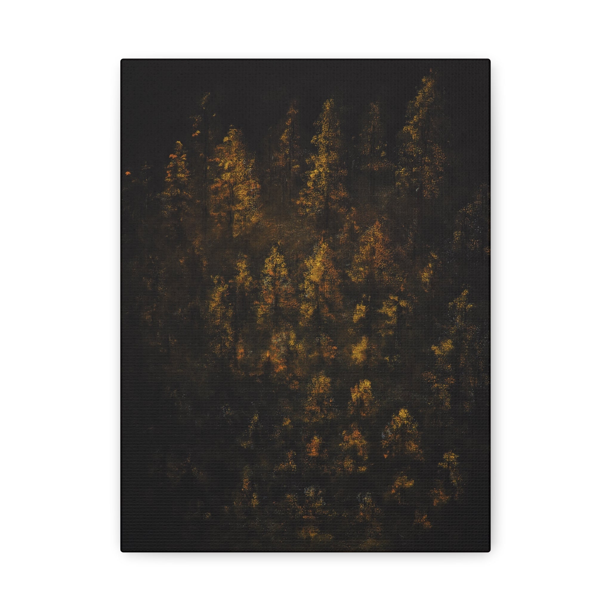 Autumn Forest Matte Canvas Print — Gold Fall Trees Wall Art, Stretched 1.25"