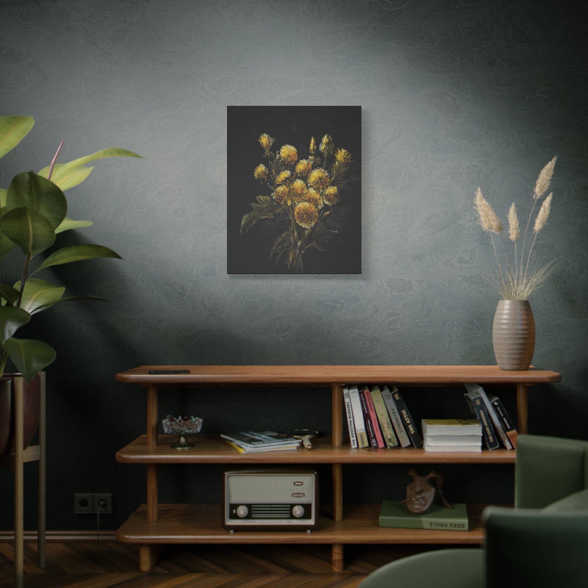 Floral Yellow Bouquet Matte Canvas Wall Art