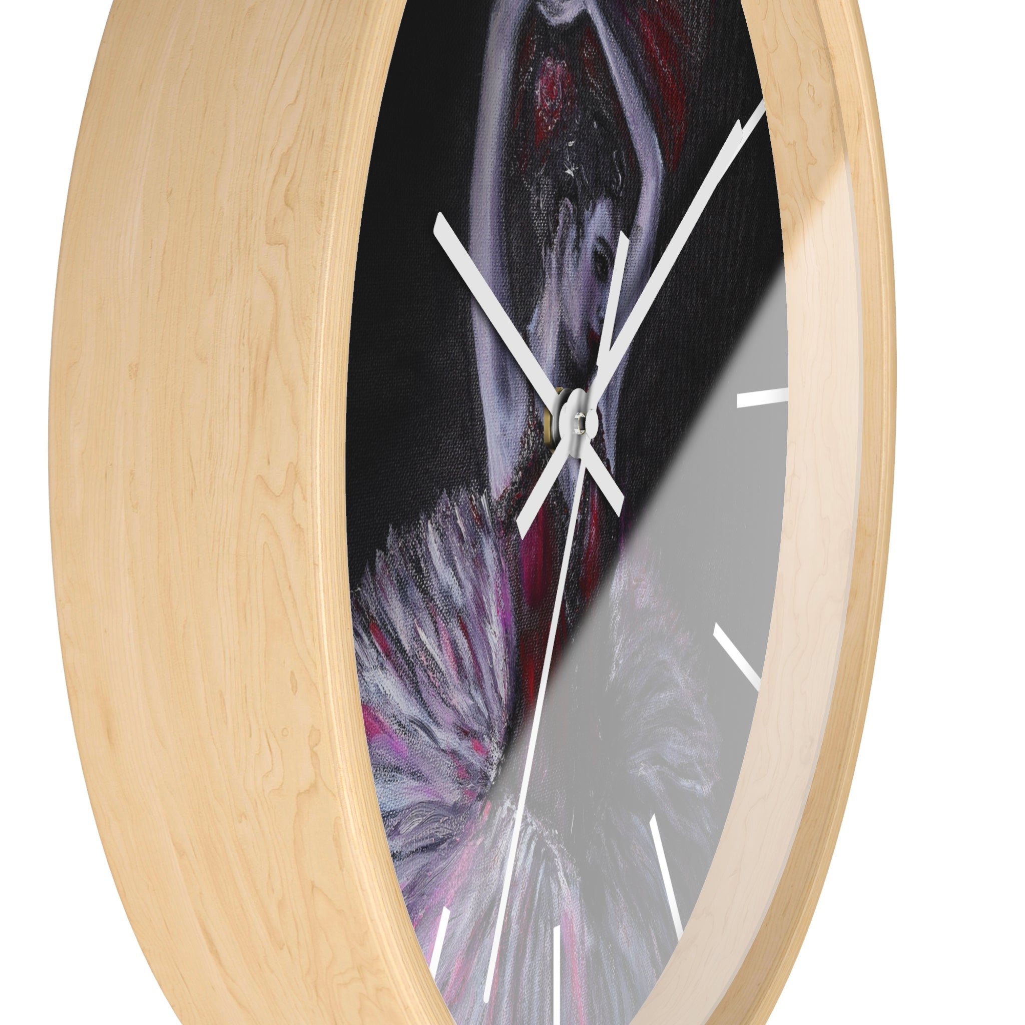 Ballet Dancer Wall Clock — Dramatic Red & Black Ballerina Art Timepiece