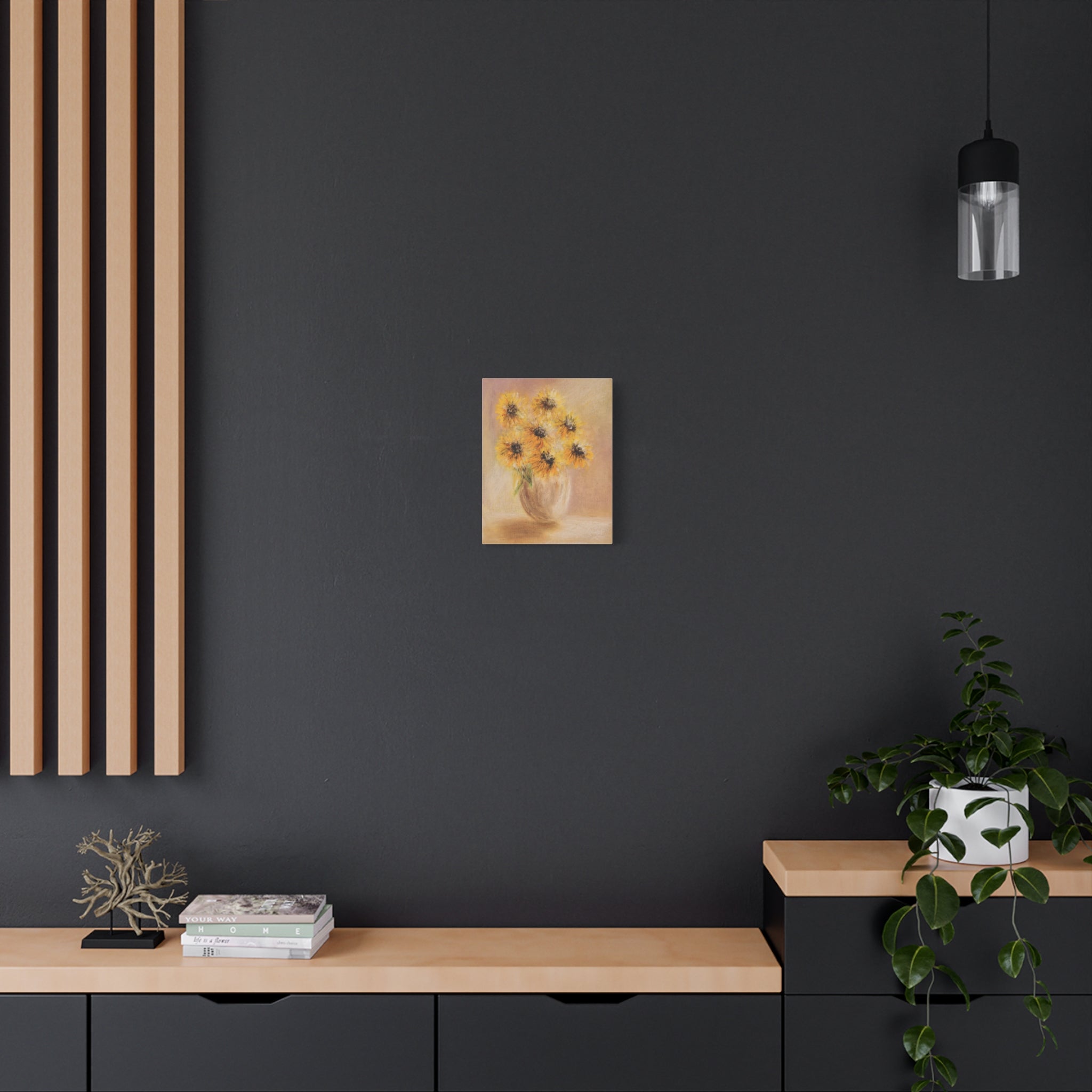 Sunflower Vase Canvas — Matte Stretched Wall Art