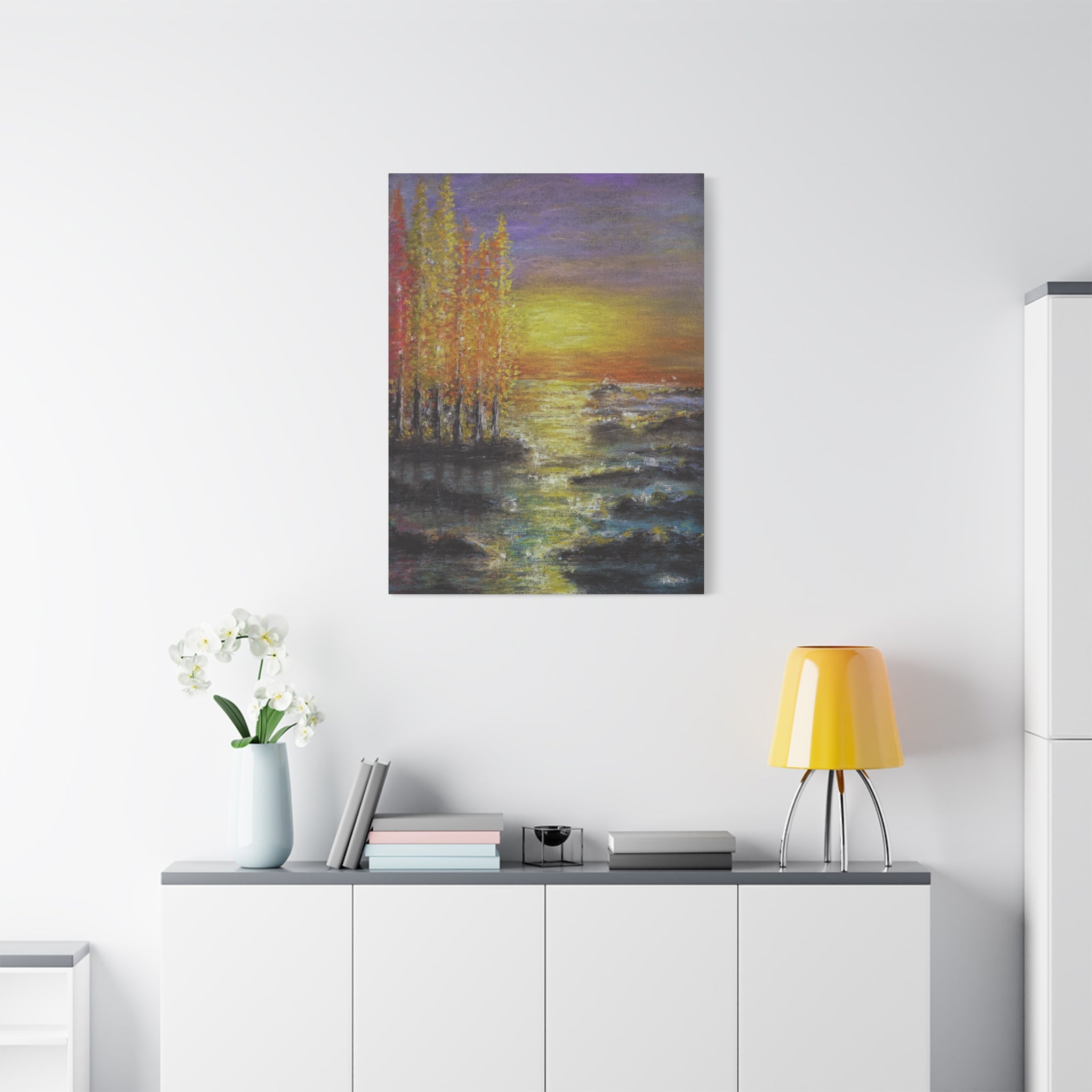 Tranquil Sunset Lake Canvas Print — Matte Stretched Canvas