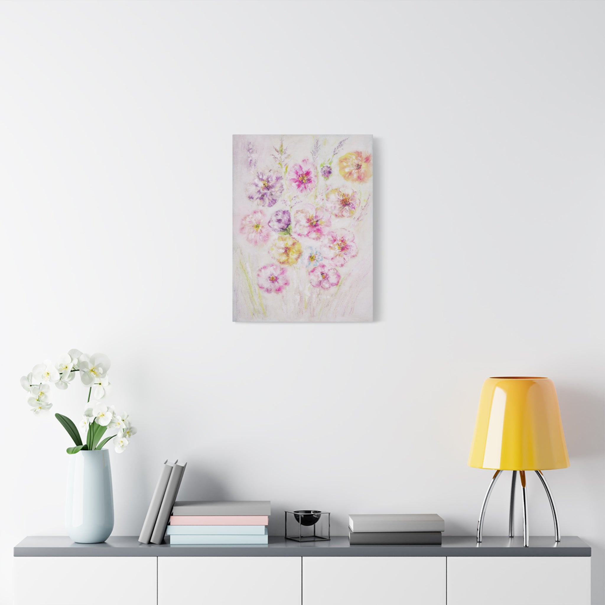 Floral Watercolor Bouquet Canvas Print — Matte Stretched Wall Art