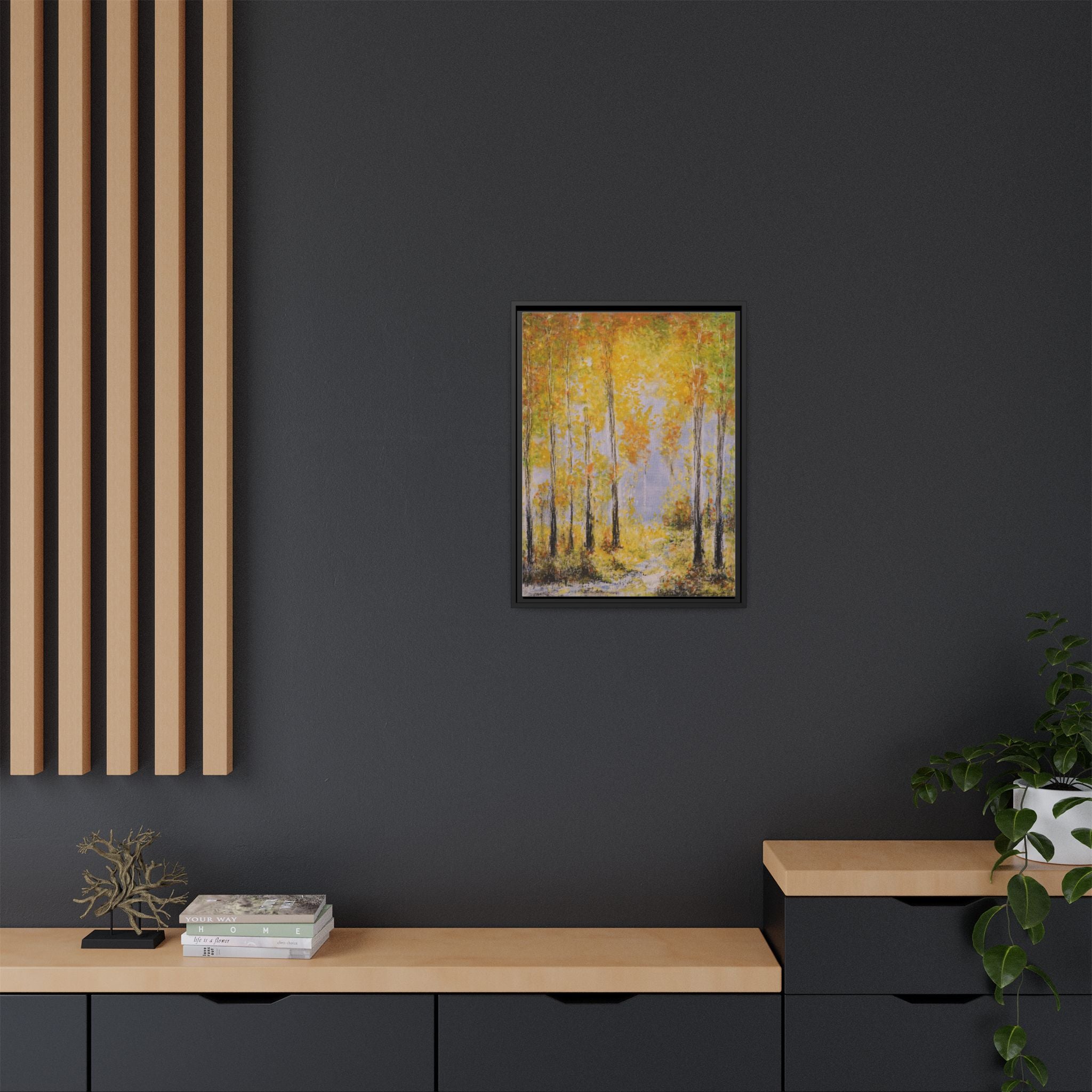 Autumn Birch Forest - Canvas Framed Wall Art