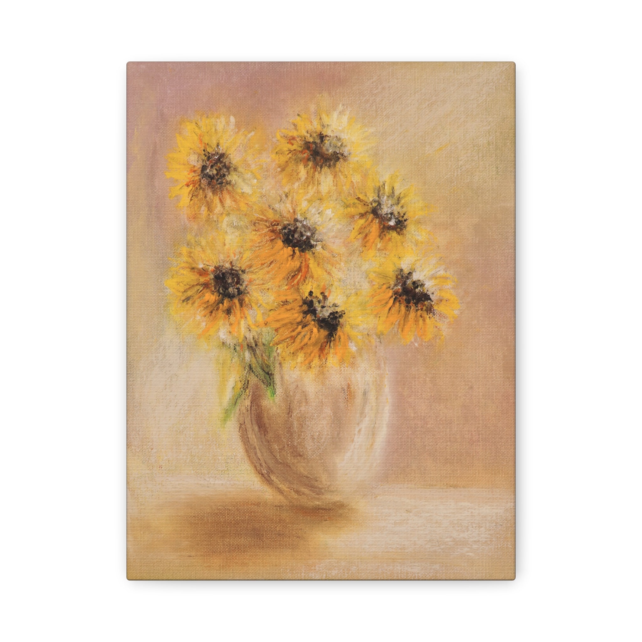 Sunflower Vase Canvas — Matte Stretched Wall Art
