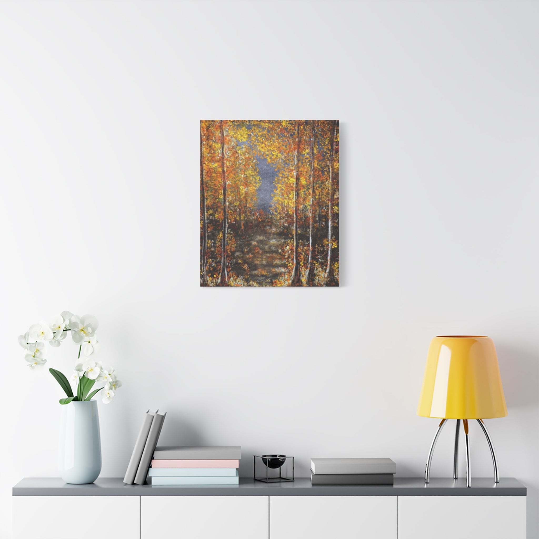 Autumn Forest Canvas Art — Stretched Matte Fall Landscape