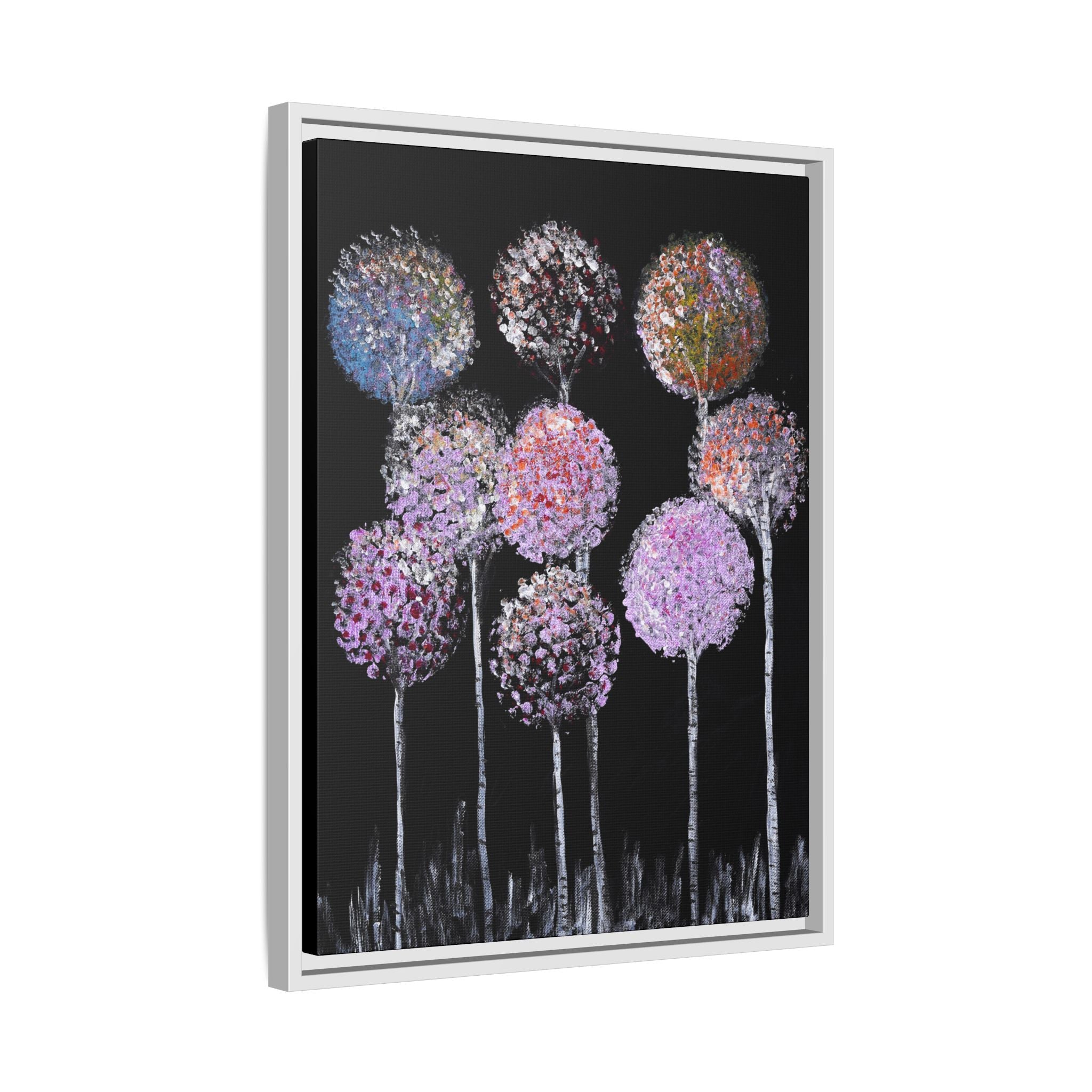 Framed Matte Canvas-Pastel Floral Art