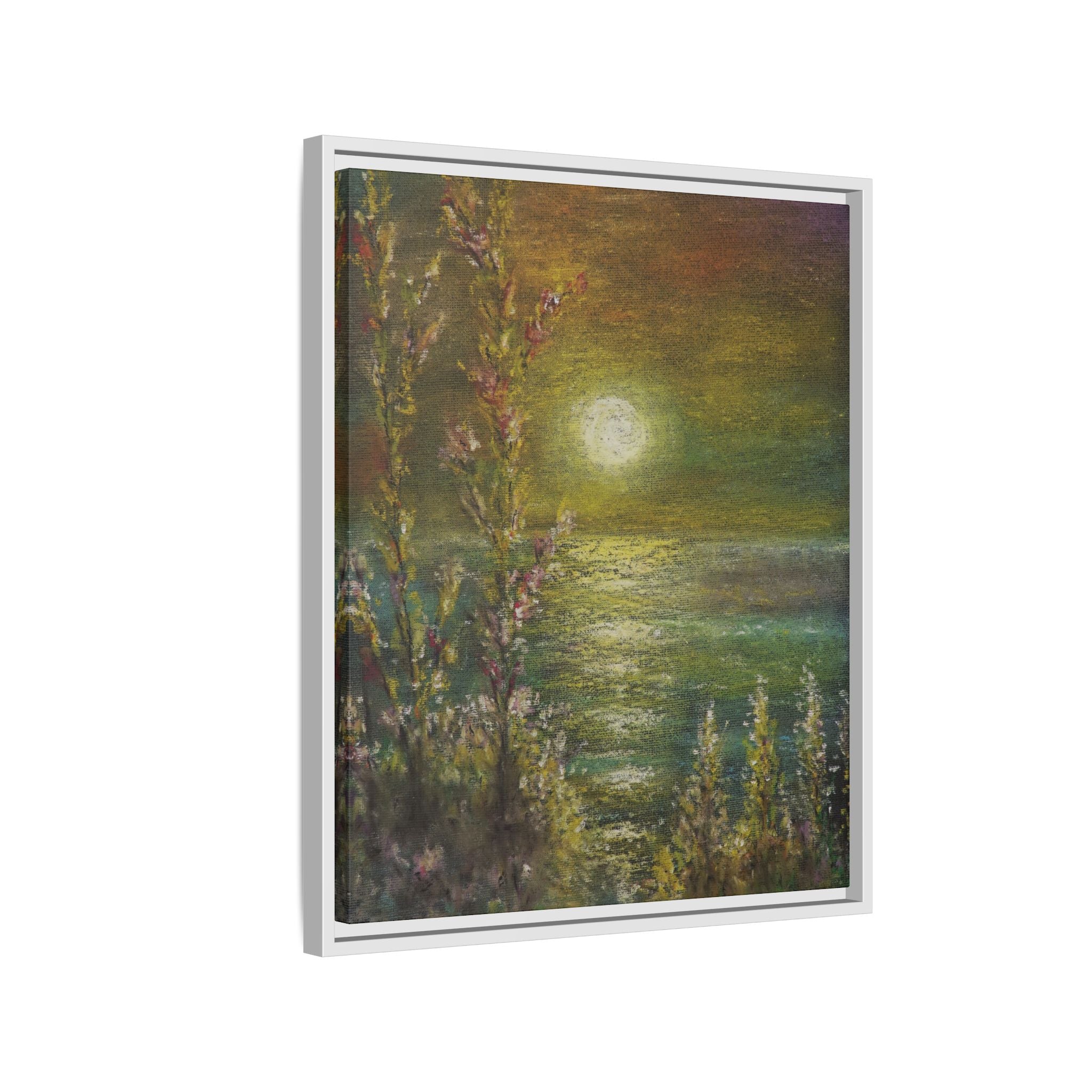 Framed Matte Canvas Print — Tranquil Moonlit Seascape