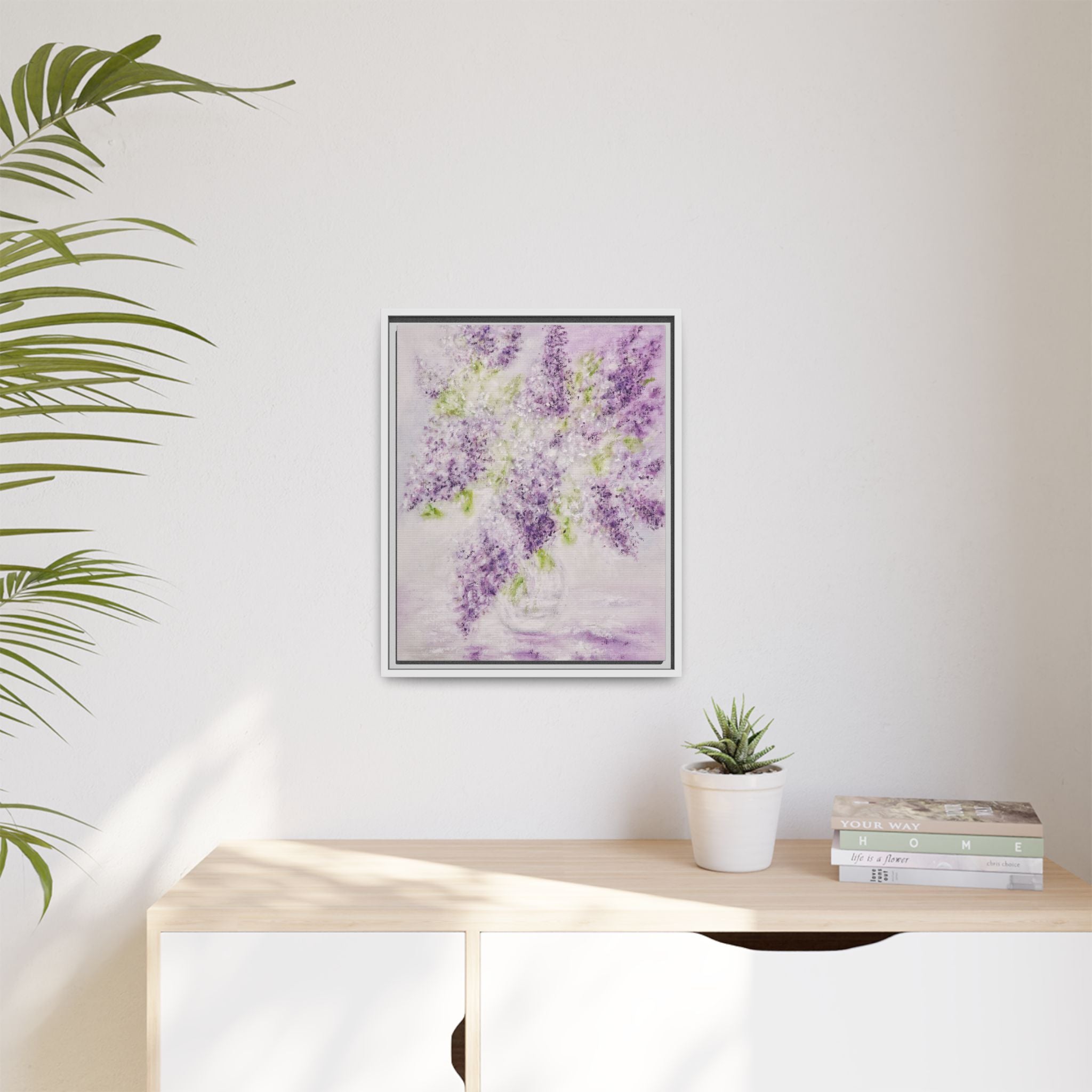 Framed Lilac Canvas Print — Matte Floral Wall Art