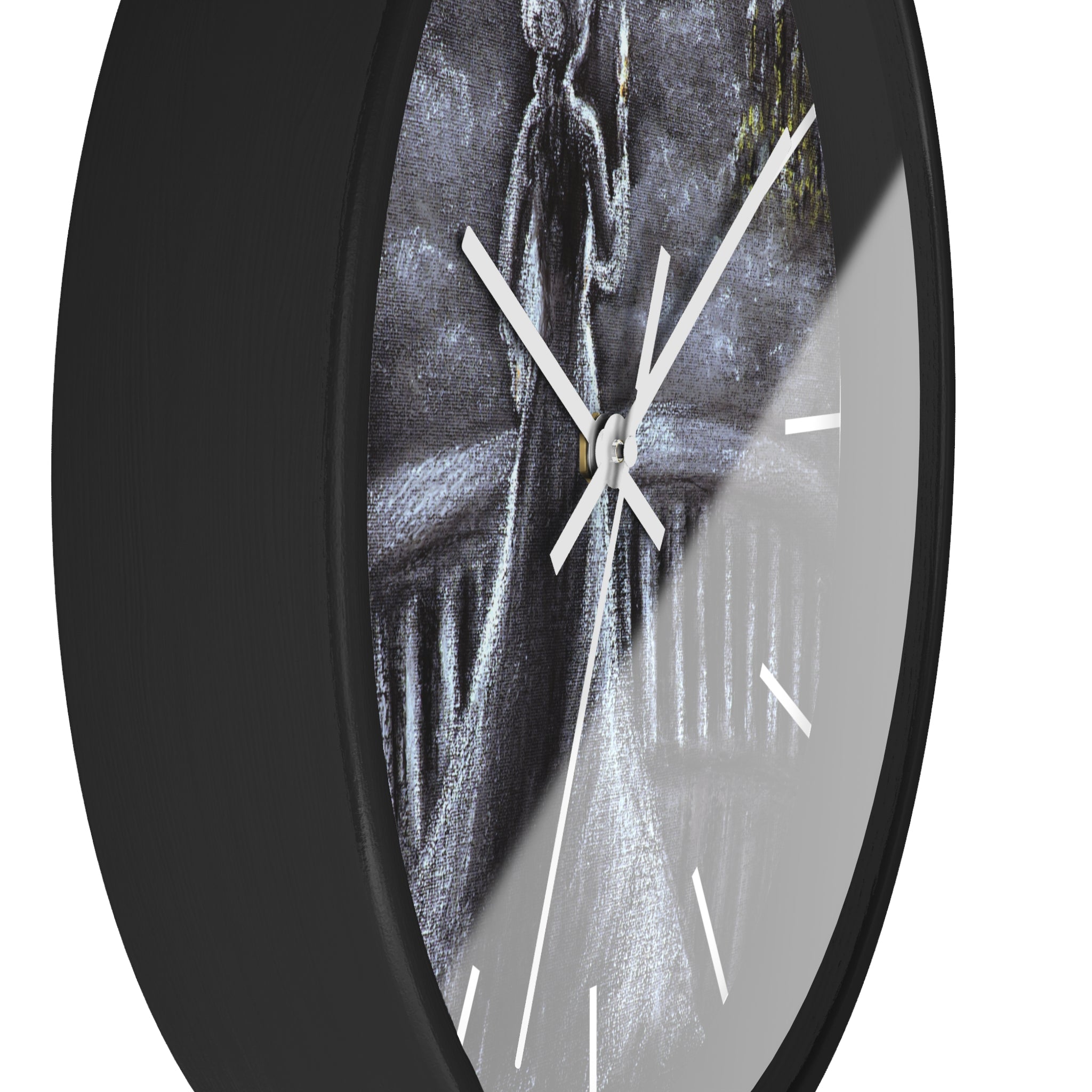 Silhouette in Light Wall Clock - Romantic Victorian Nighttime Portrait