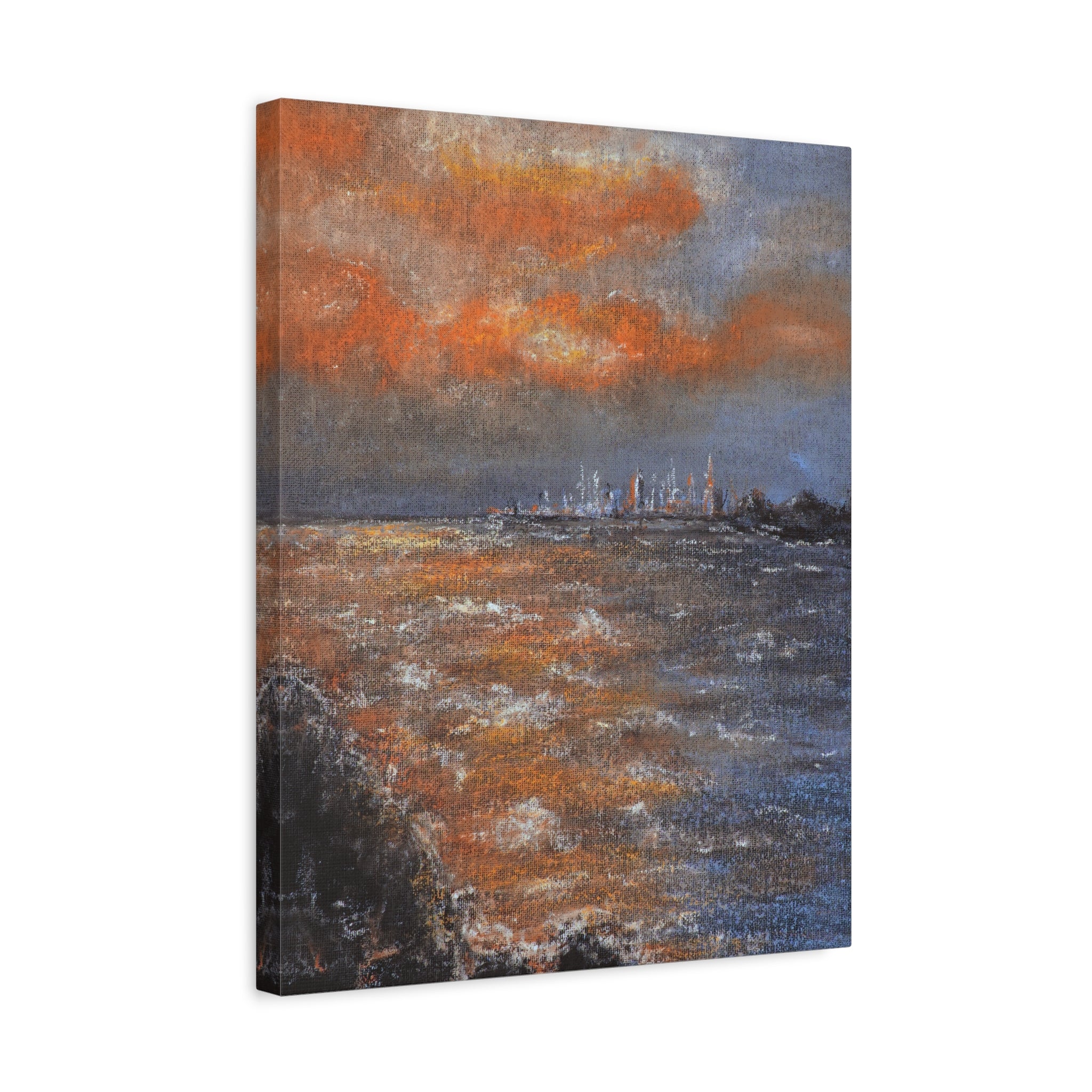 Sunset Coastal Canvas Wall Art — Stretched Matte Landscape Print