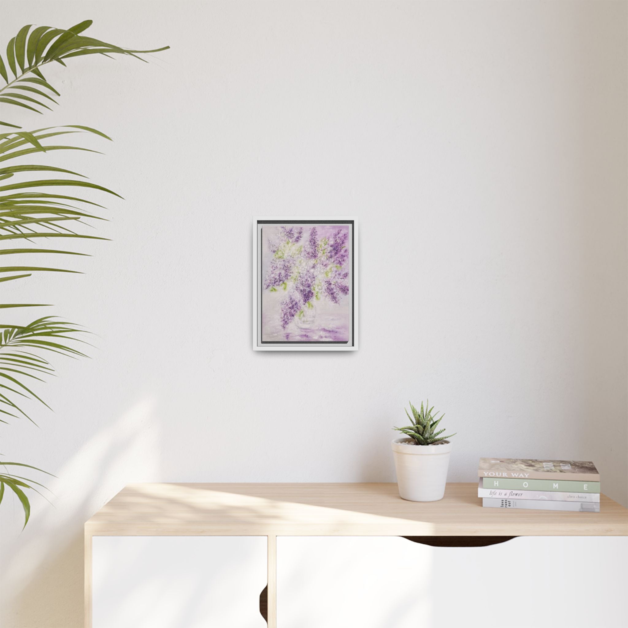 Framed Lilac Canvas Print — Matte Floral Wall Art
