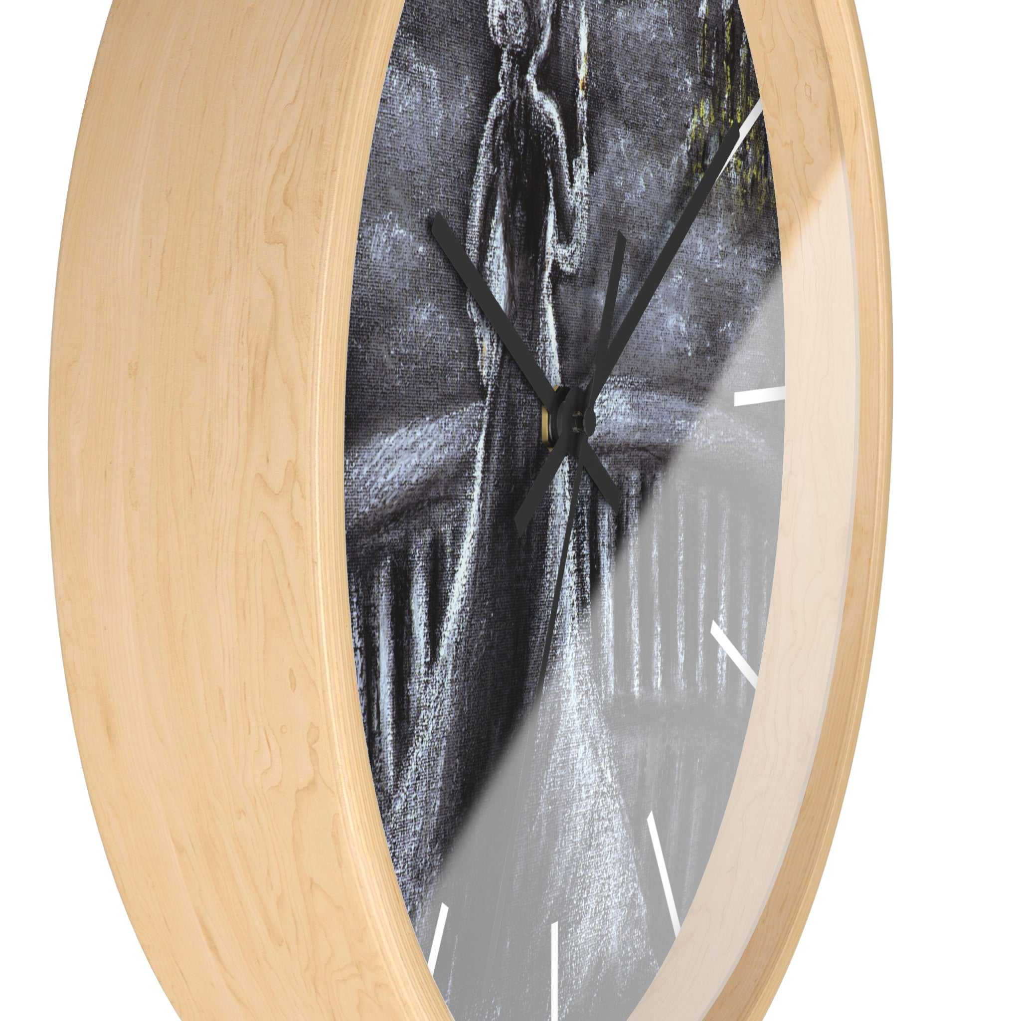 Silhouette in Light Wall Clock - Romantic Victorian Nighttime Portrait