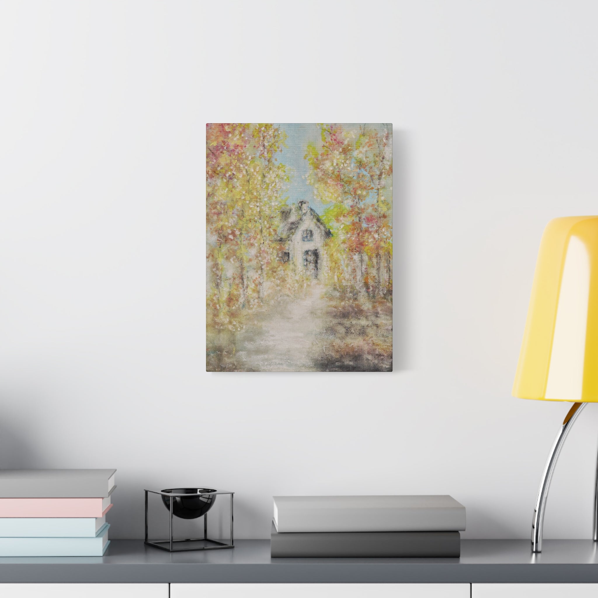 Autumn Cottage Canvas Print — Stretched Matte Wall Art