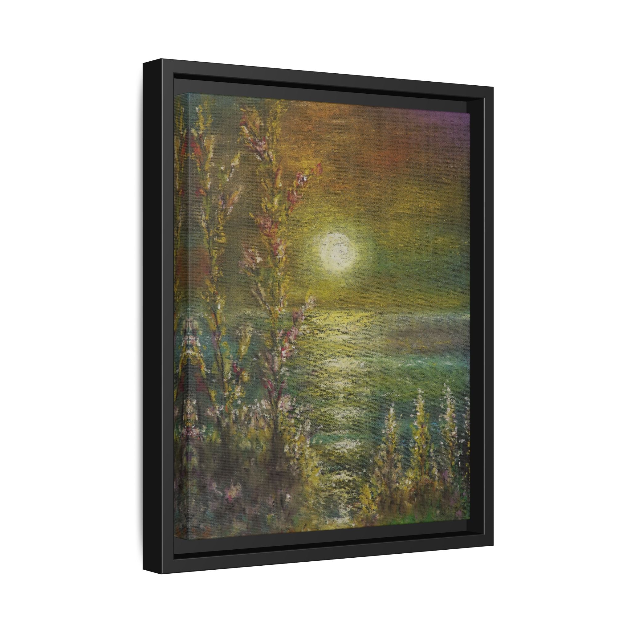 Framed Matte Canvas Print — Tranquil Moonlit Seascape